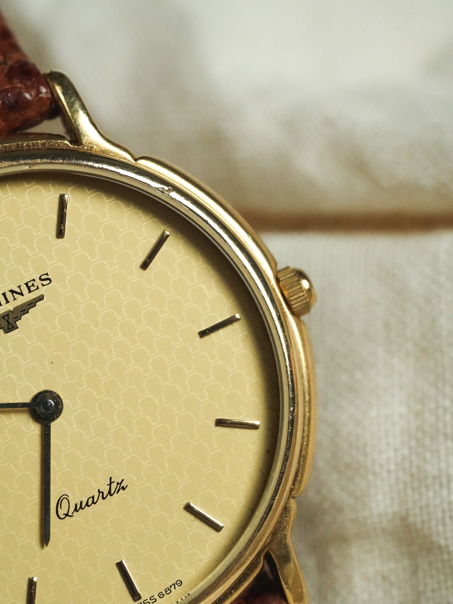 Longines - Ronde Cadran Ecaille Quartz Or - 1980s