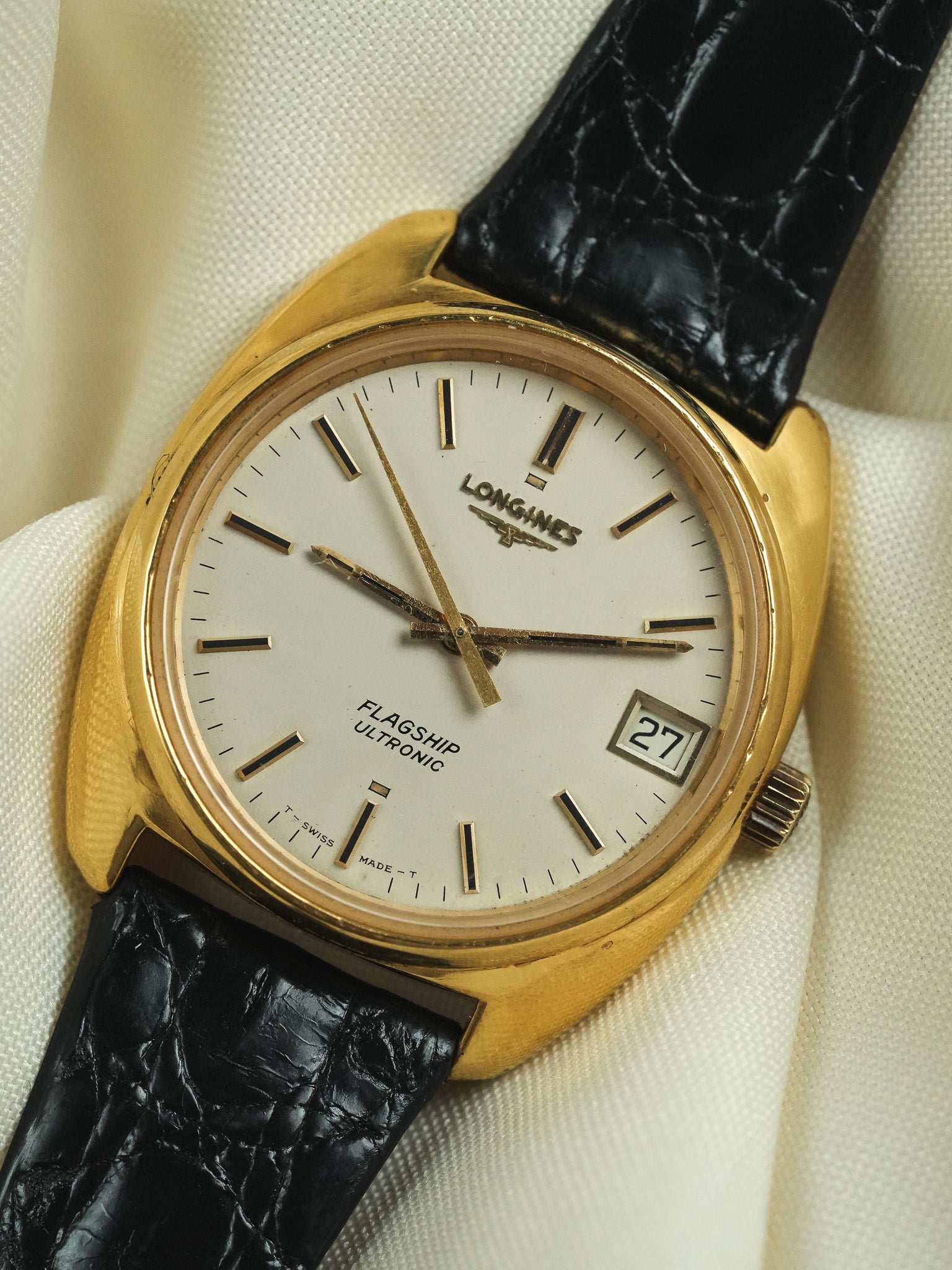 Longines - Flagship Ultronic Tonneau chapado en oro - 1970s
