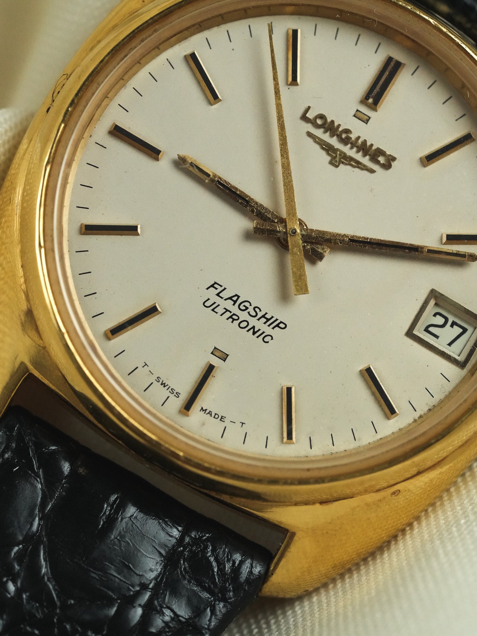 Longines - Flagship Ultronic Tonneau chapado en oro - 1970s