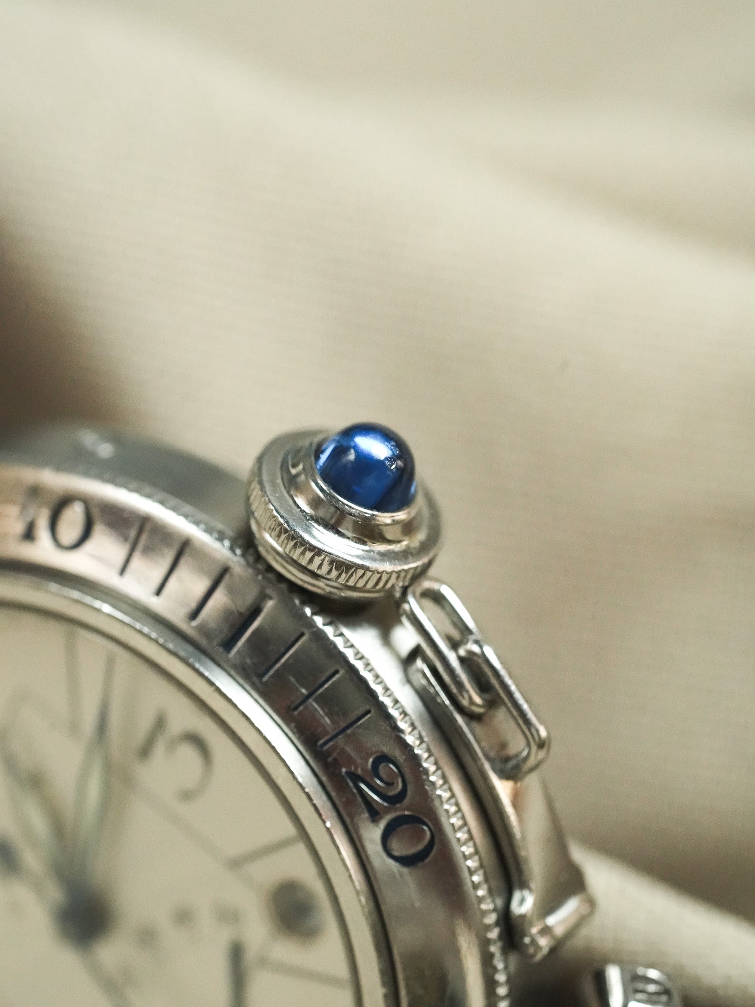 Cartier - Pasha 2388 احتياطي الطاقة 24h جلد مشبك قابل للطي - 2000s