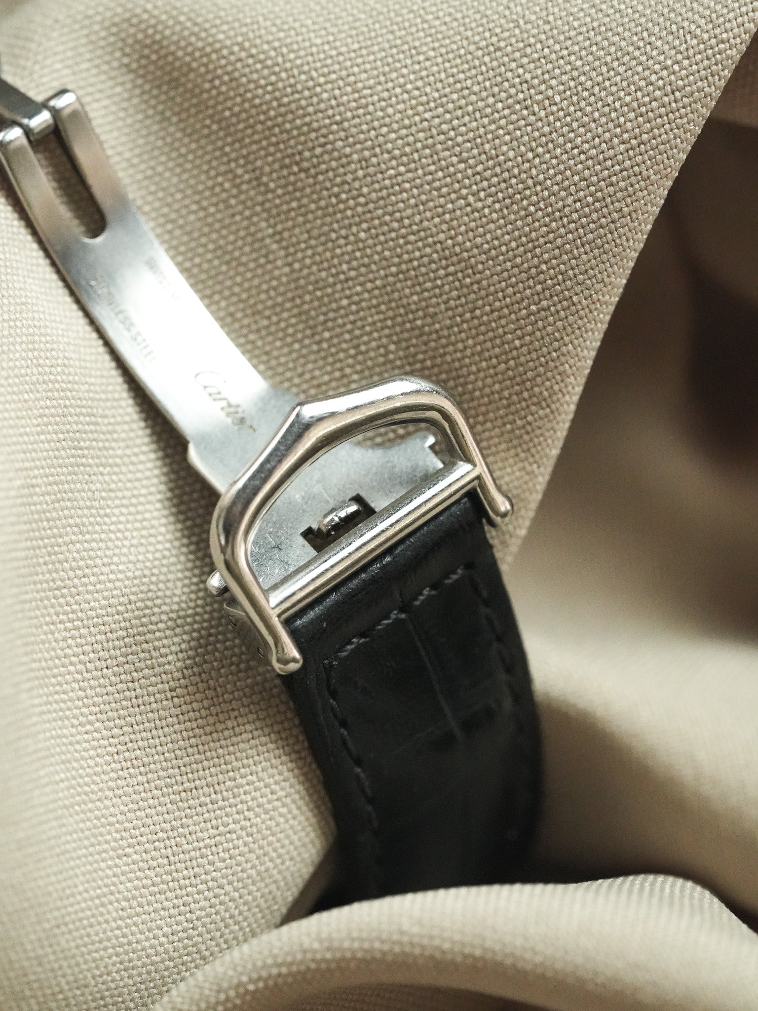 Cartier - Pasha 2388 احتياطي الطاقة 24h جلد مشبك قابل للطي - 2000s