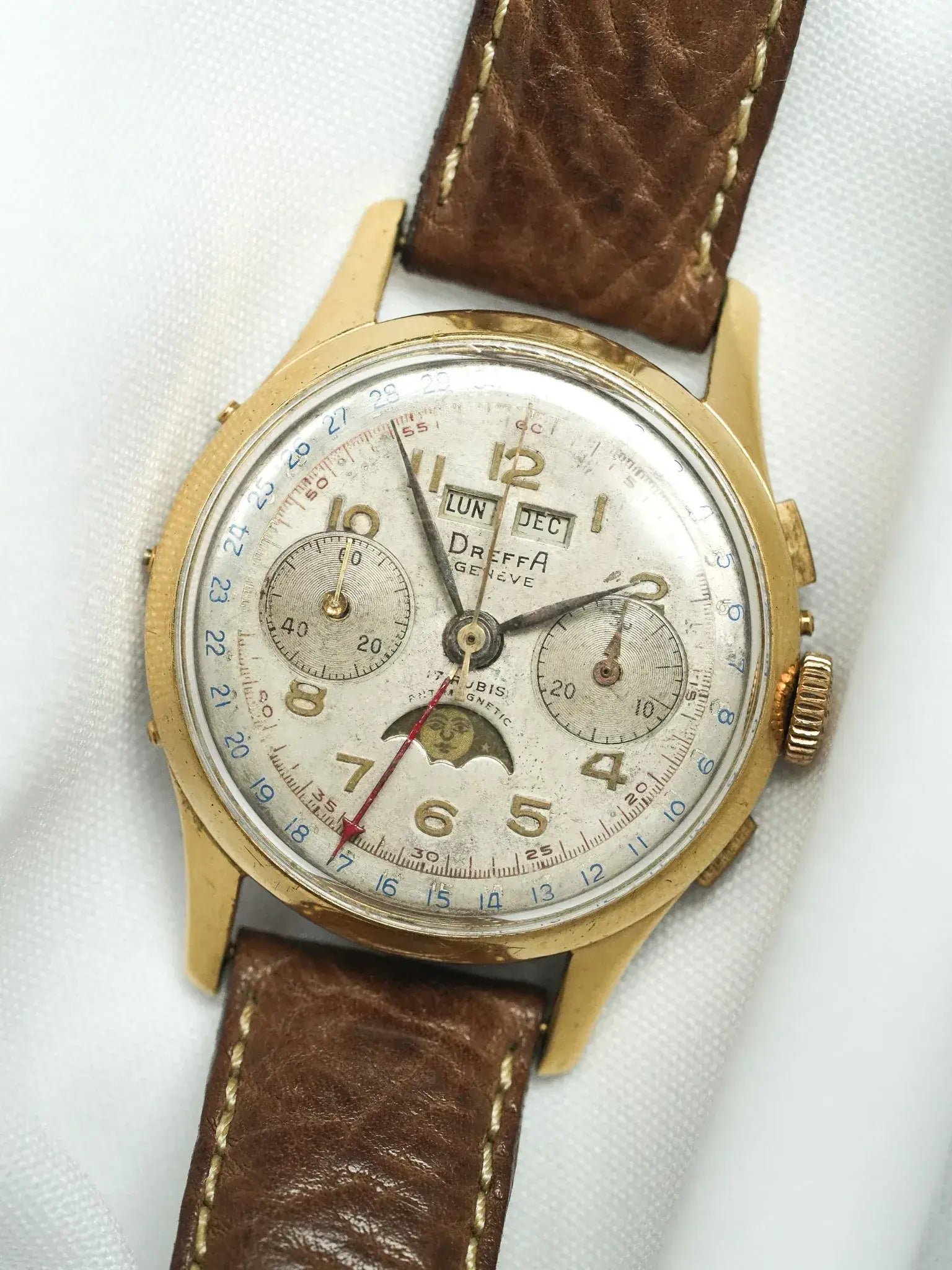 Dreffa Genève - Landeron 186 Chronograph Mondphase Dreifachkalender - 1950s