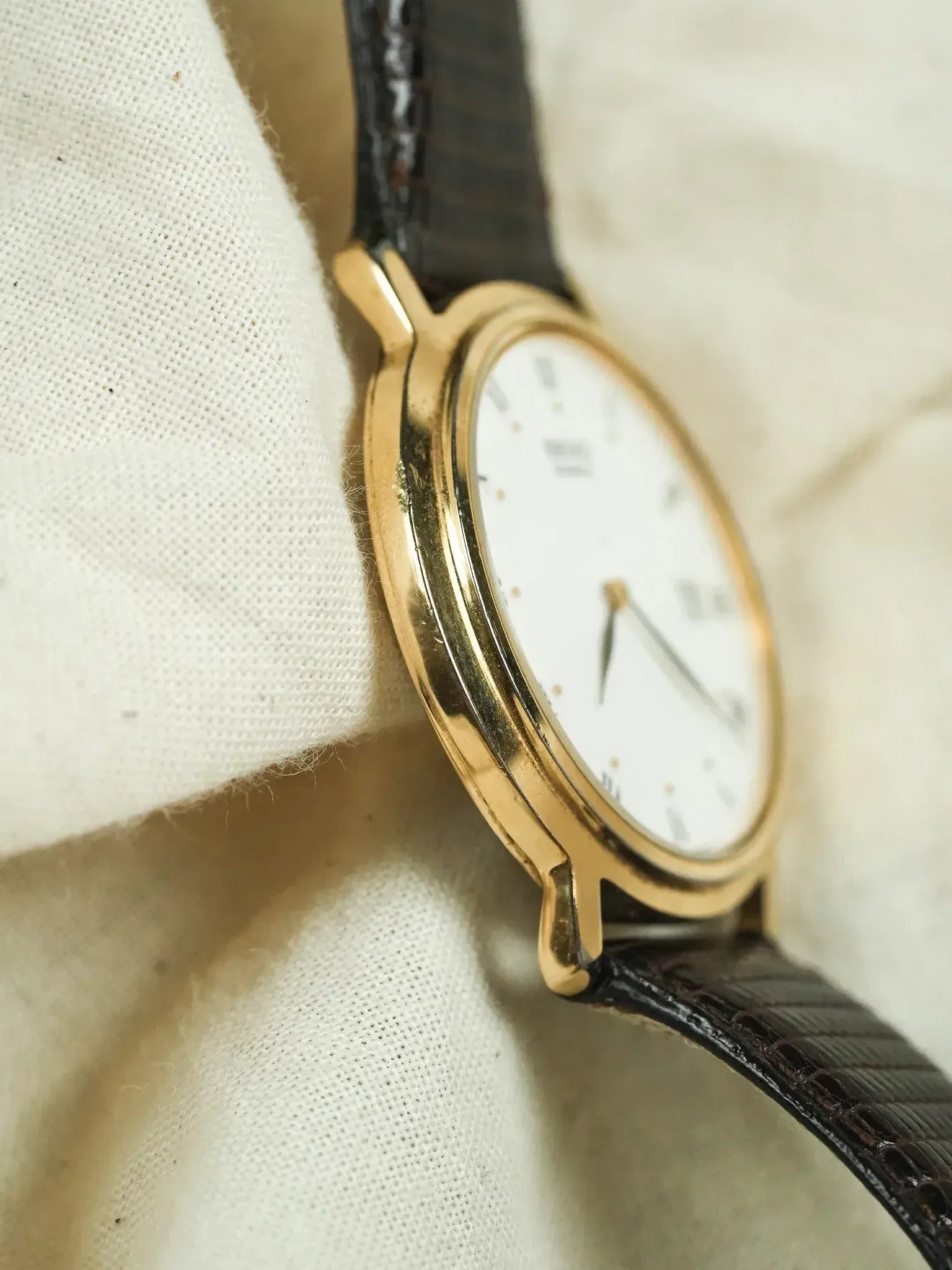 Seiko - Reloj de Vestir Fecha Chapado en Oro Índice Romano - 2002