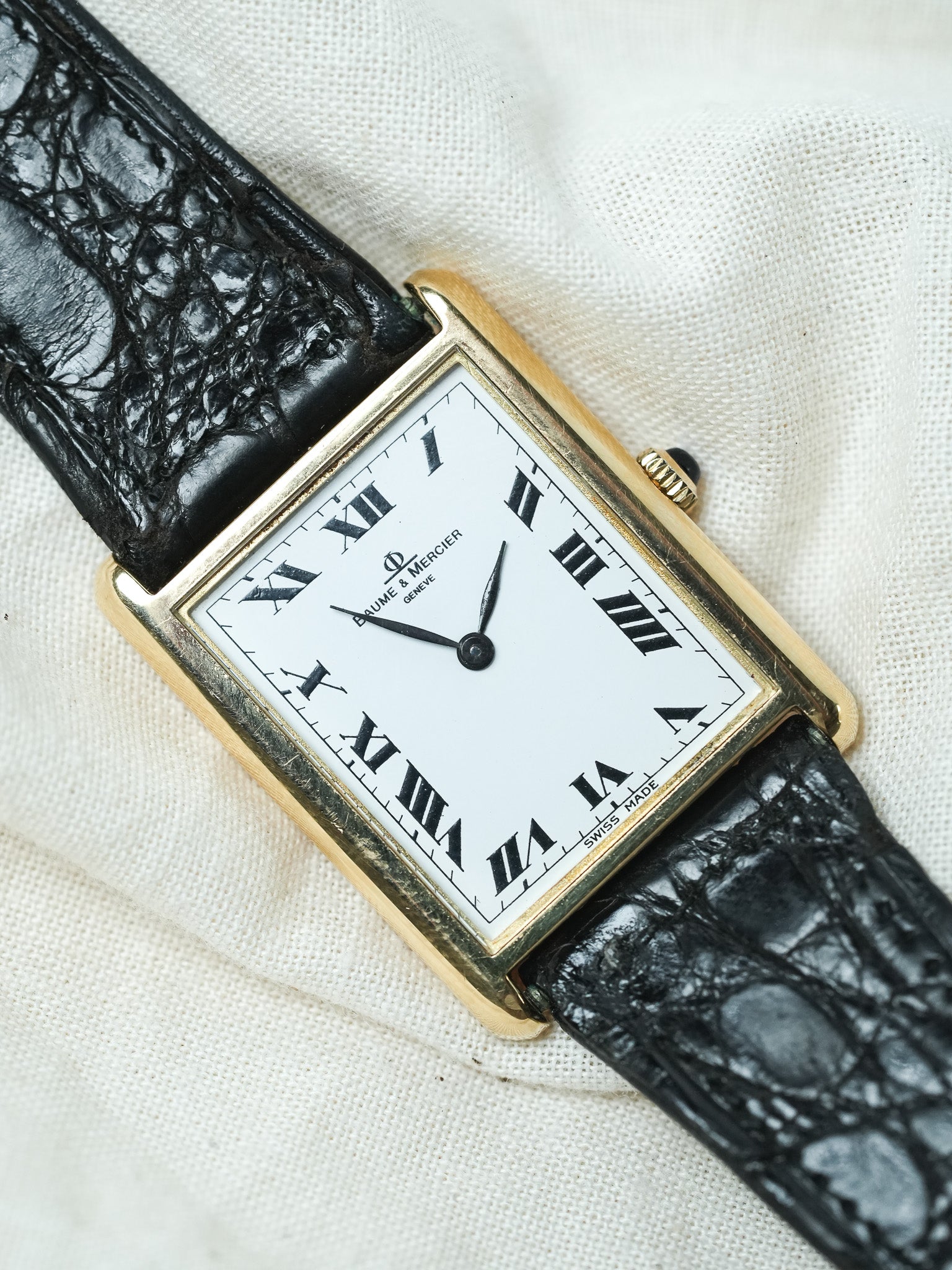 Baume & Mercier - 37059 Tank Or jaune 18k - boite - 1970s - GOPAK