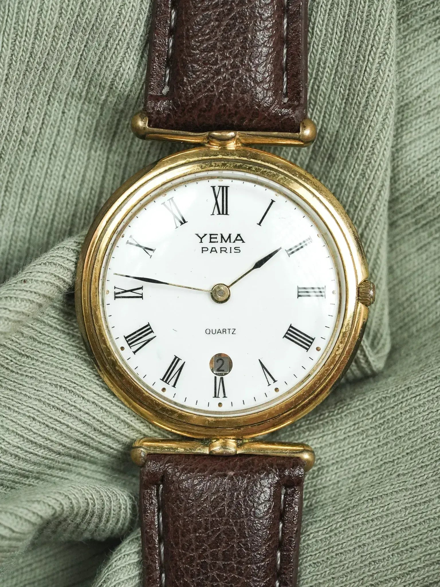 Yema - Cornes Centrales Boitier Plaqué or Romain - 1990s