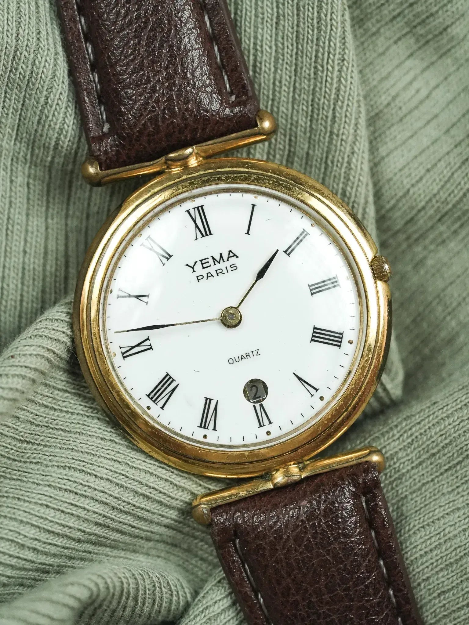 Yema - Cornes Centrales Boitier Plaqué or Romain - 1990s