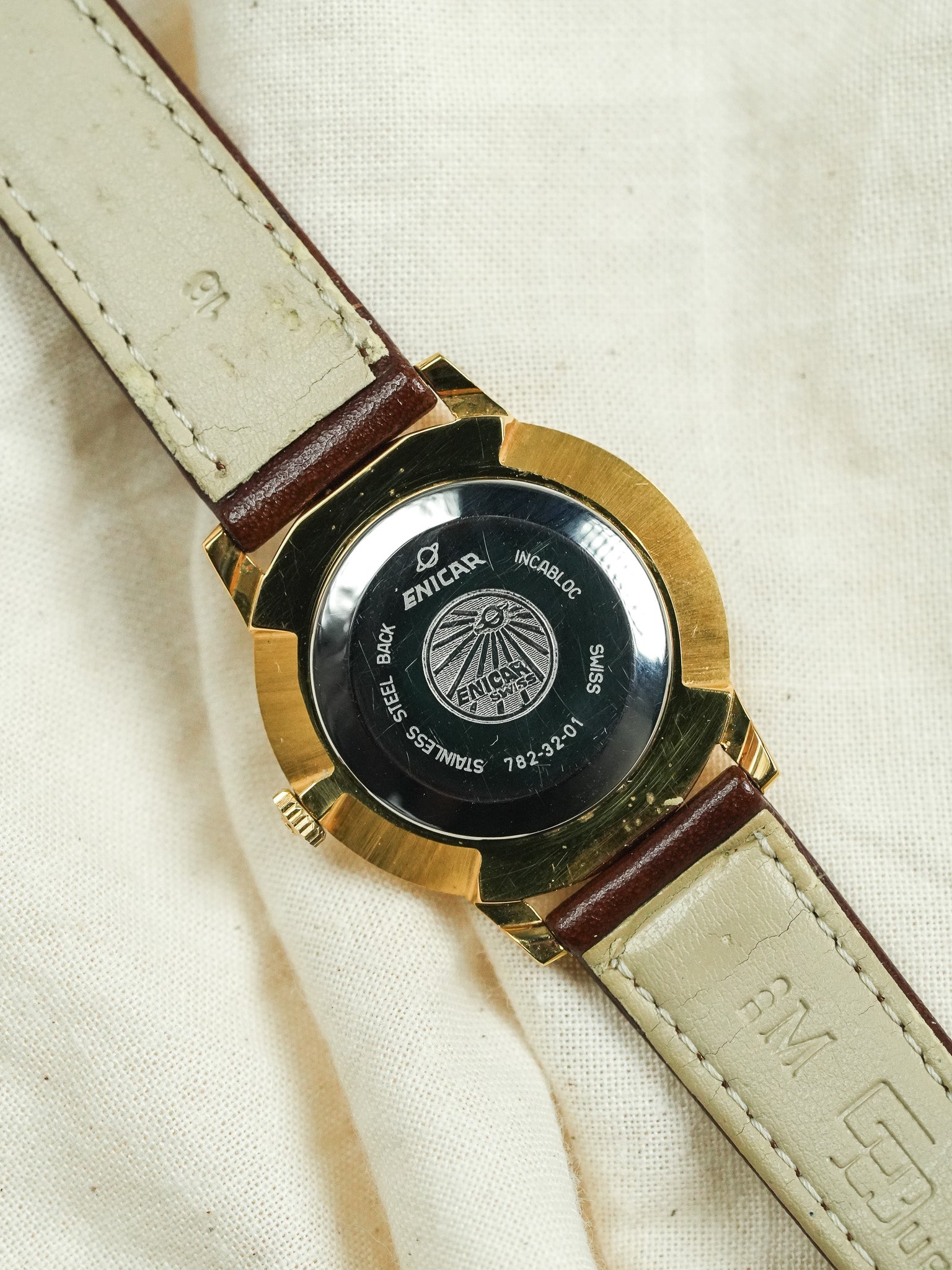 Enicar - Vergoldet Ultra slim Weißes Zifferblatt - 1980s