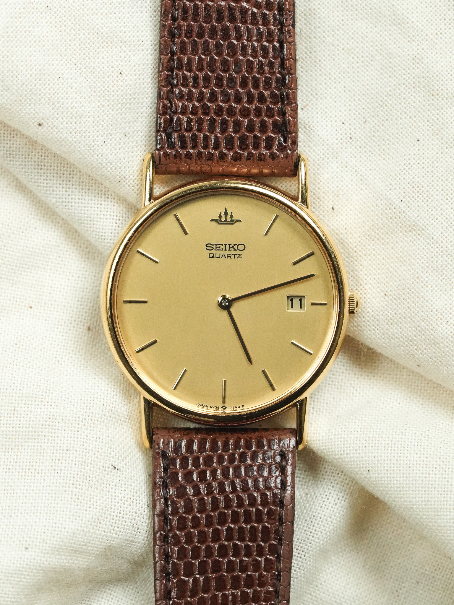 Seiko - Montre habillée Ronde Or Date - 1991