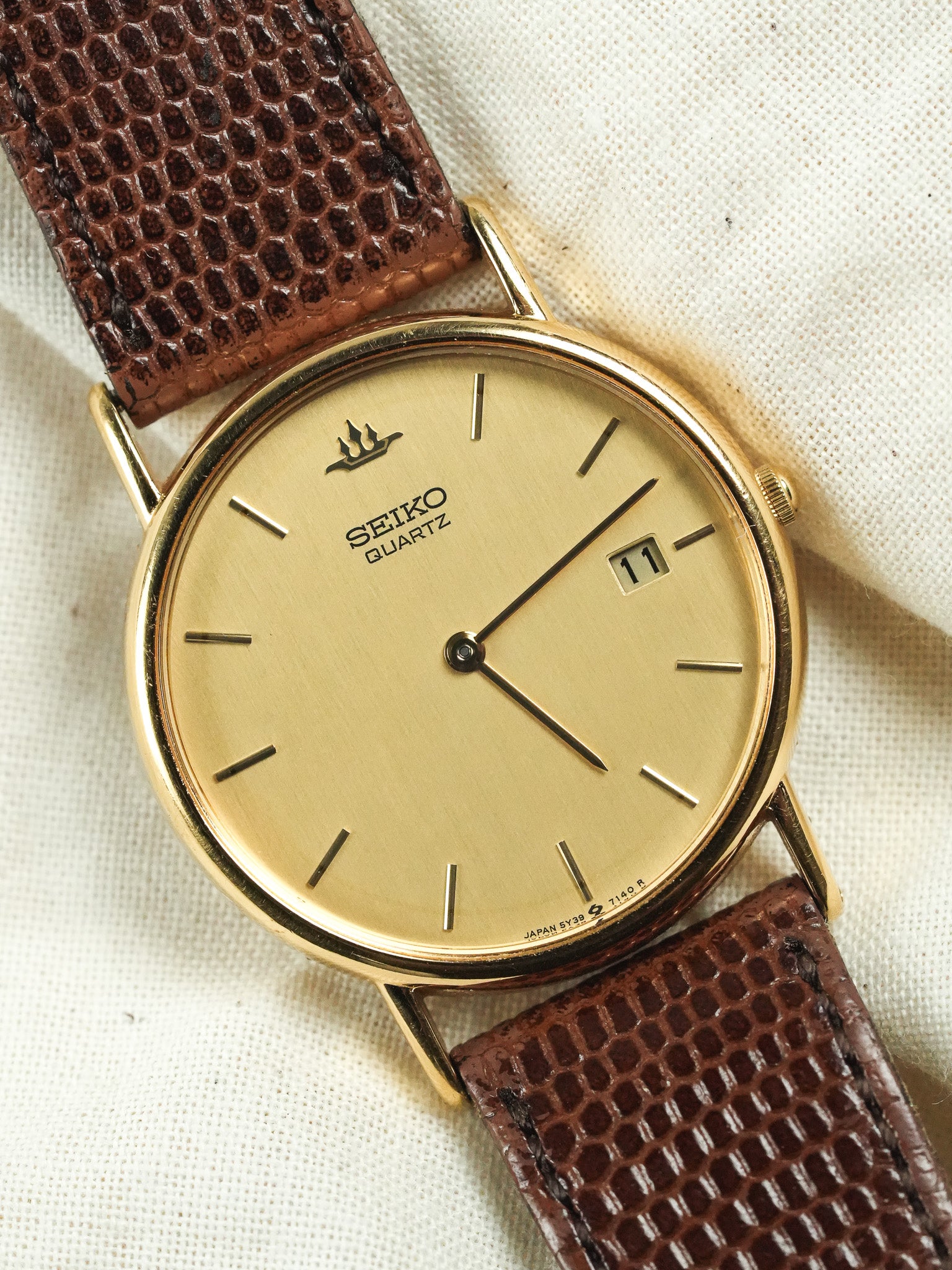 Seiko - Montre habillée Ronde Or Date - 1991