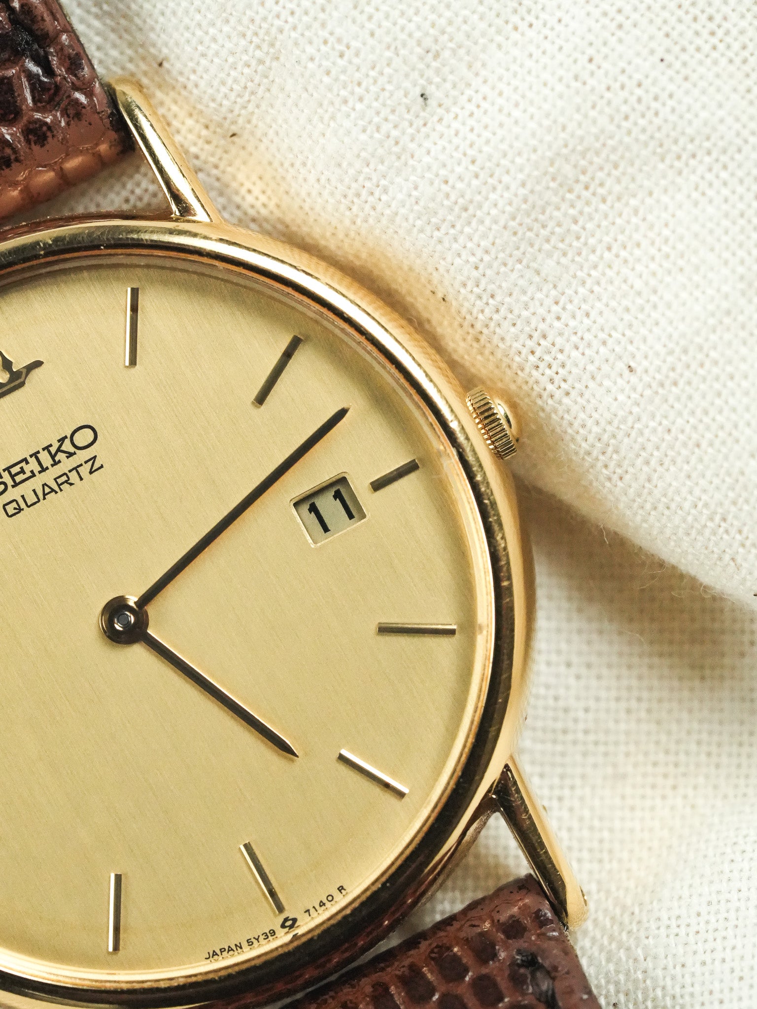 Seiko - Montre habillée Ronde Or Date - 1991