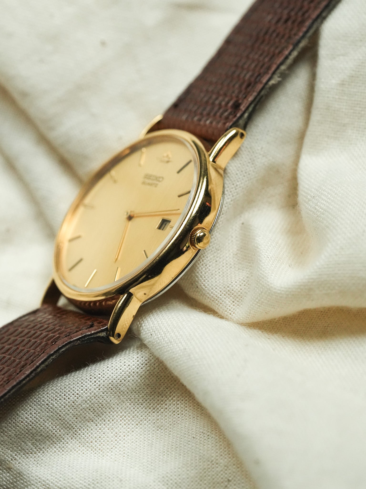 Seiko - Montre habillée Ronde Or Date - 1991