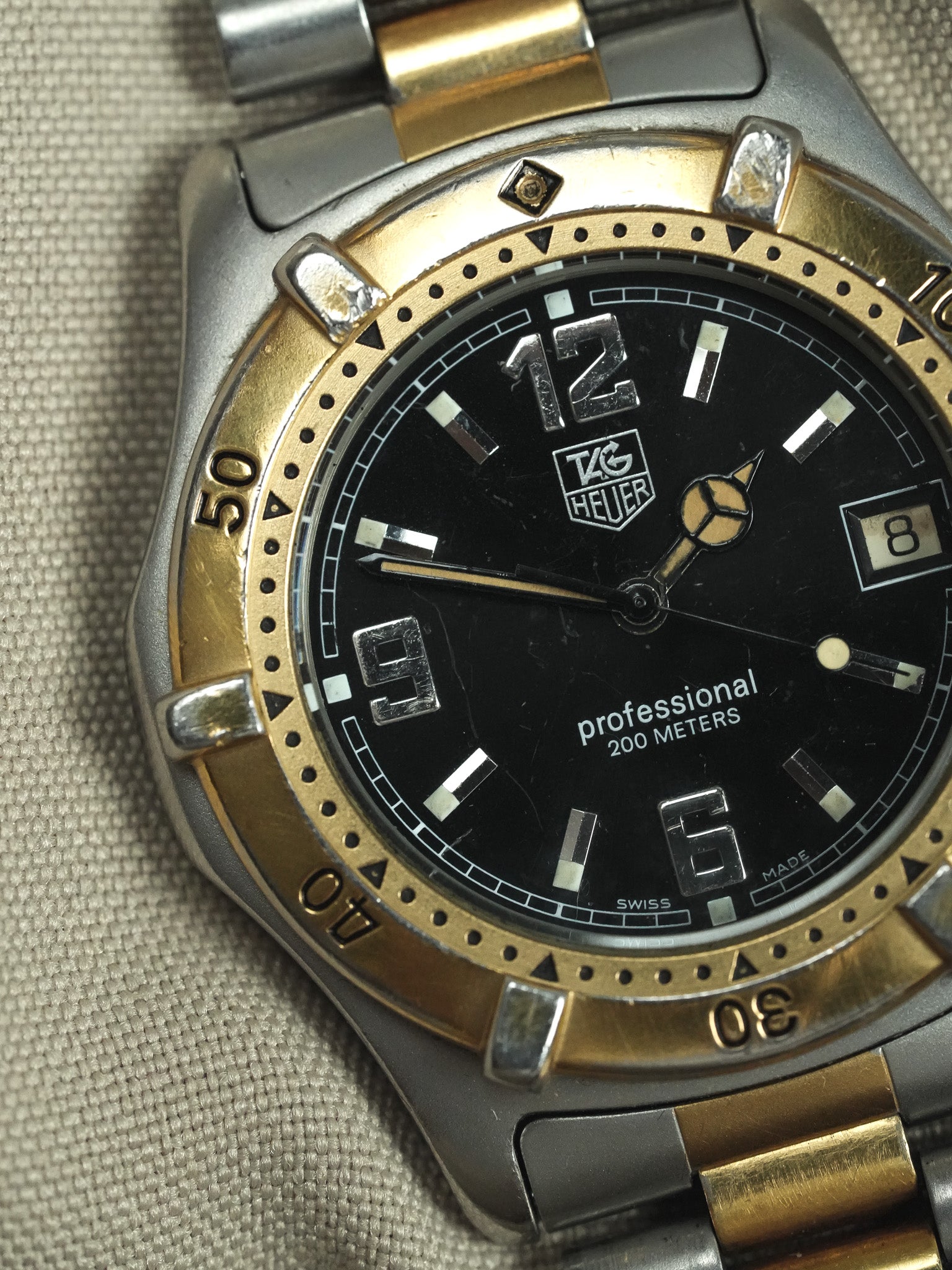 Tag Heuer - Professionale 2000 39mm Acciaio Oro Quadrante nero - 1990s