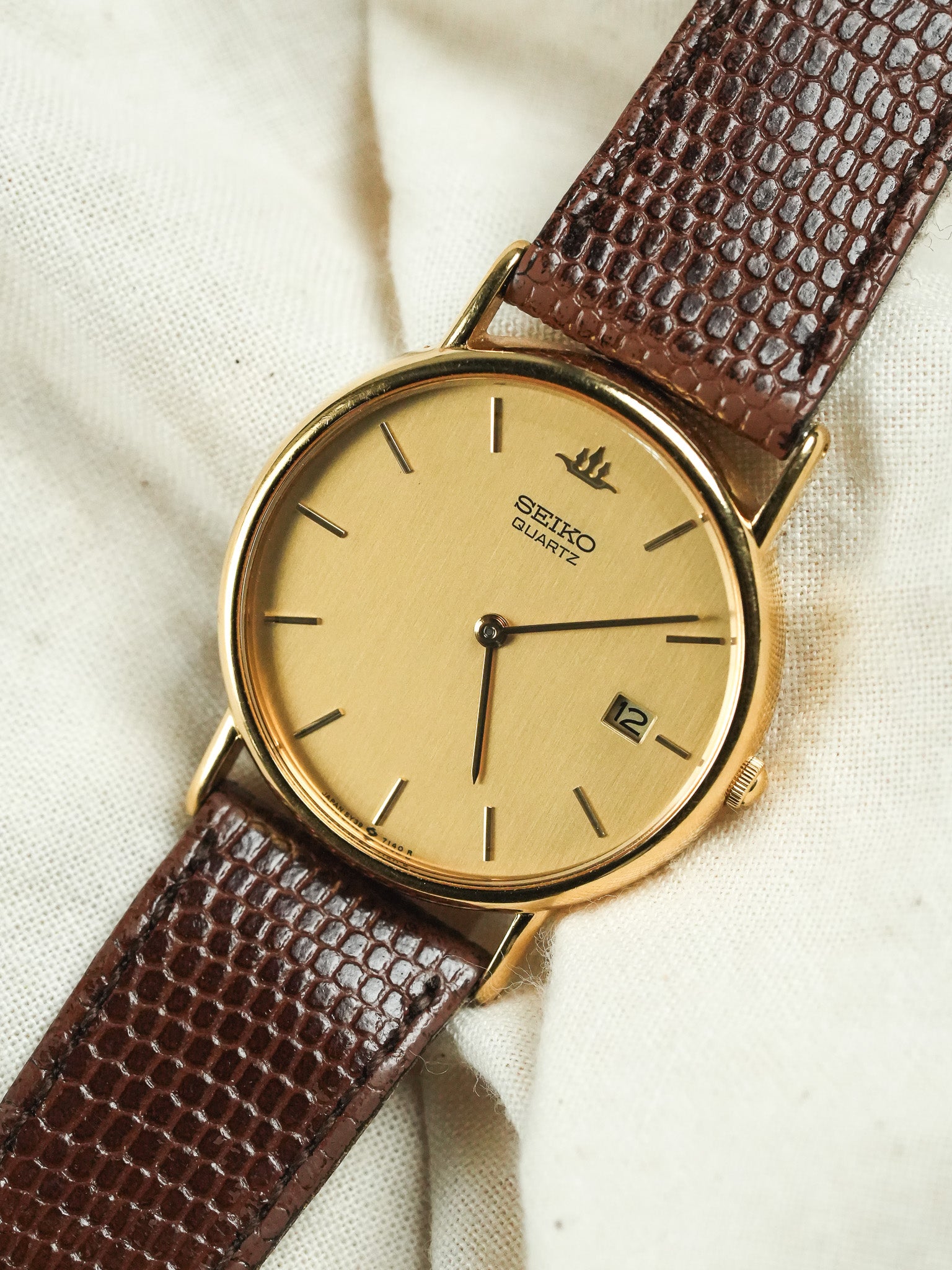 Seiko - Montre habillée Ronde Or Date - 1991