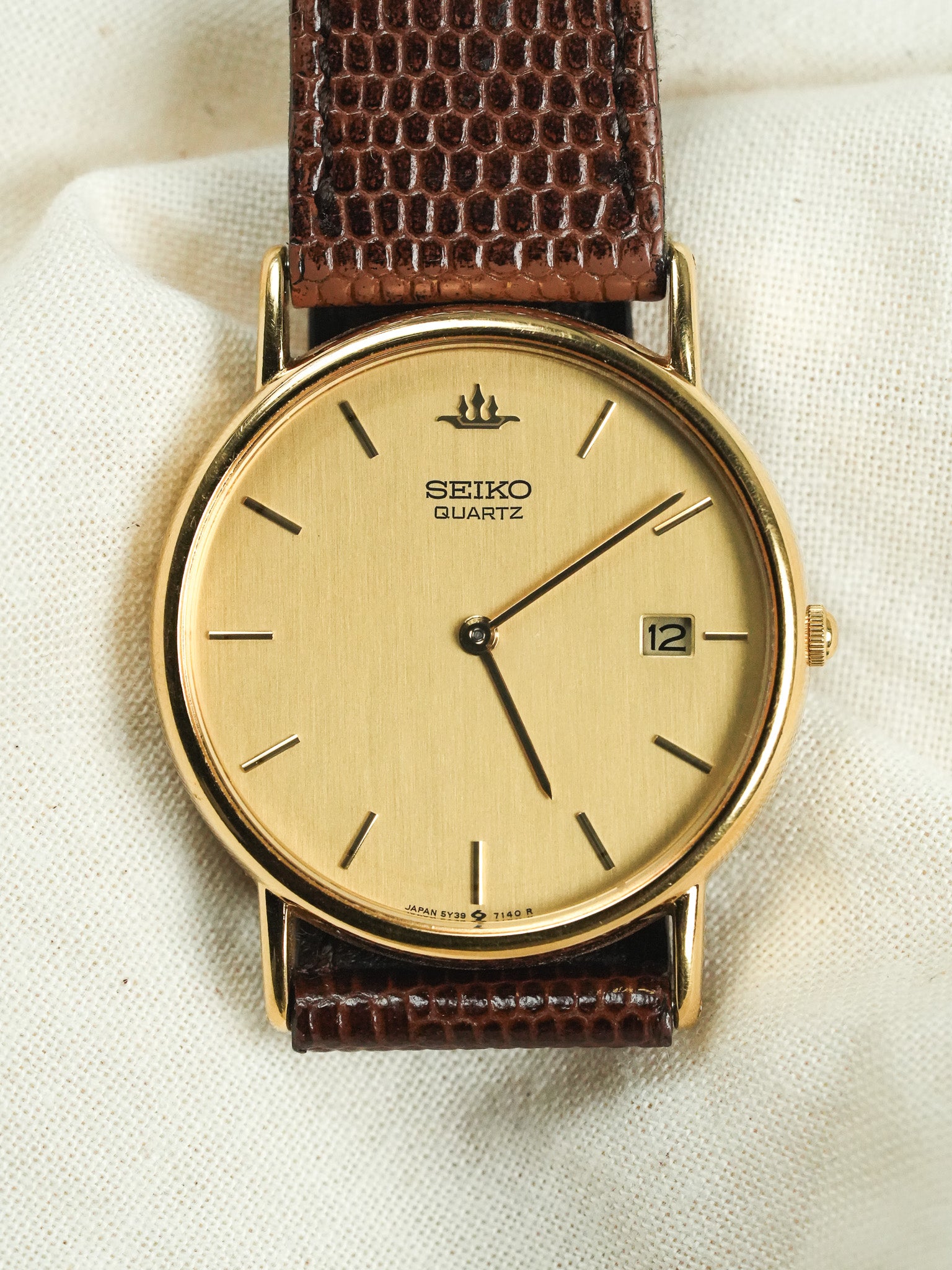 Seiko - Montre habillée Ronde Or Date - 1991