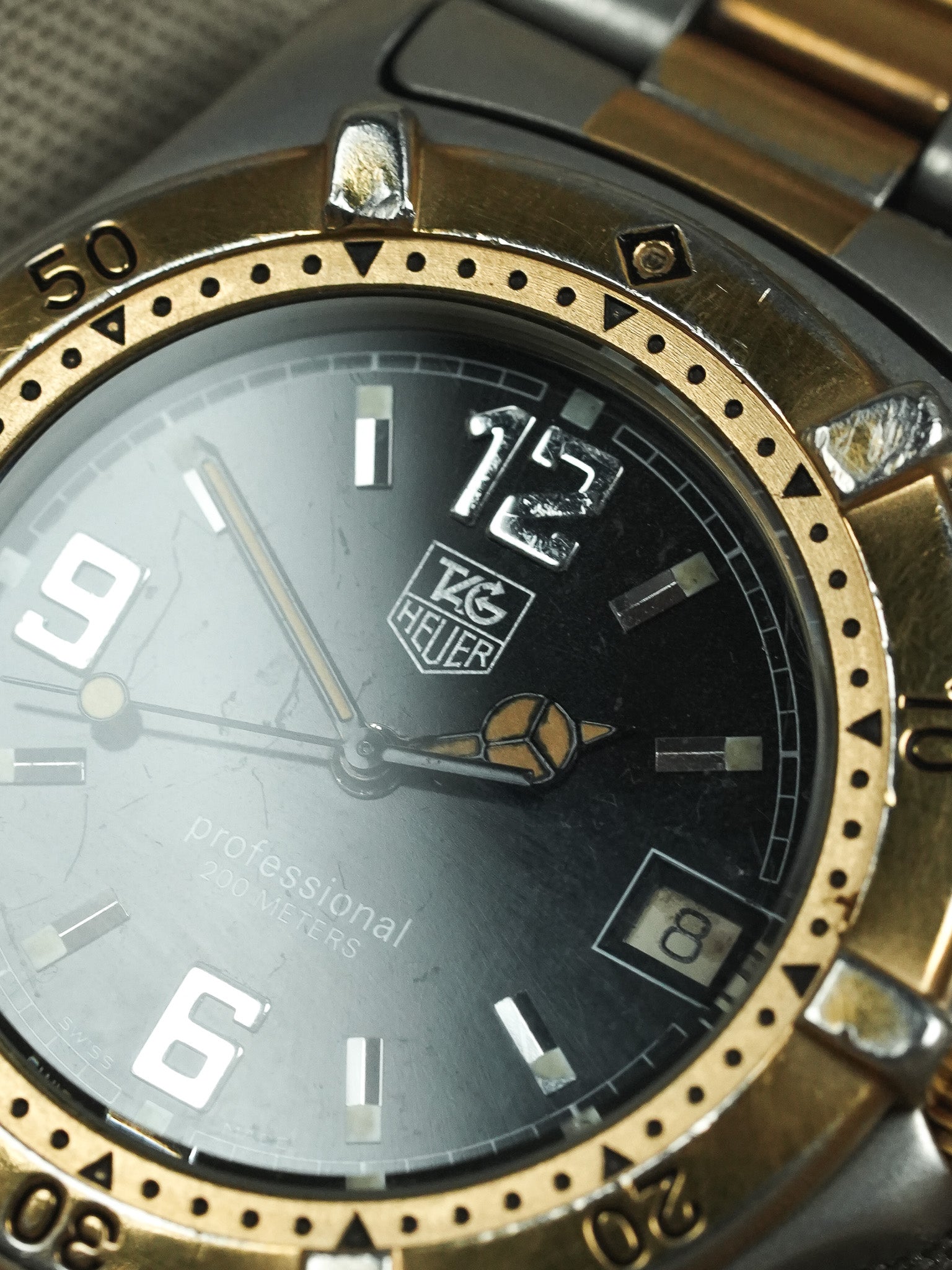 Tag Heuer - Professionale 2000 39mm Acciaio Oro Quadrante nero - 1990s