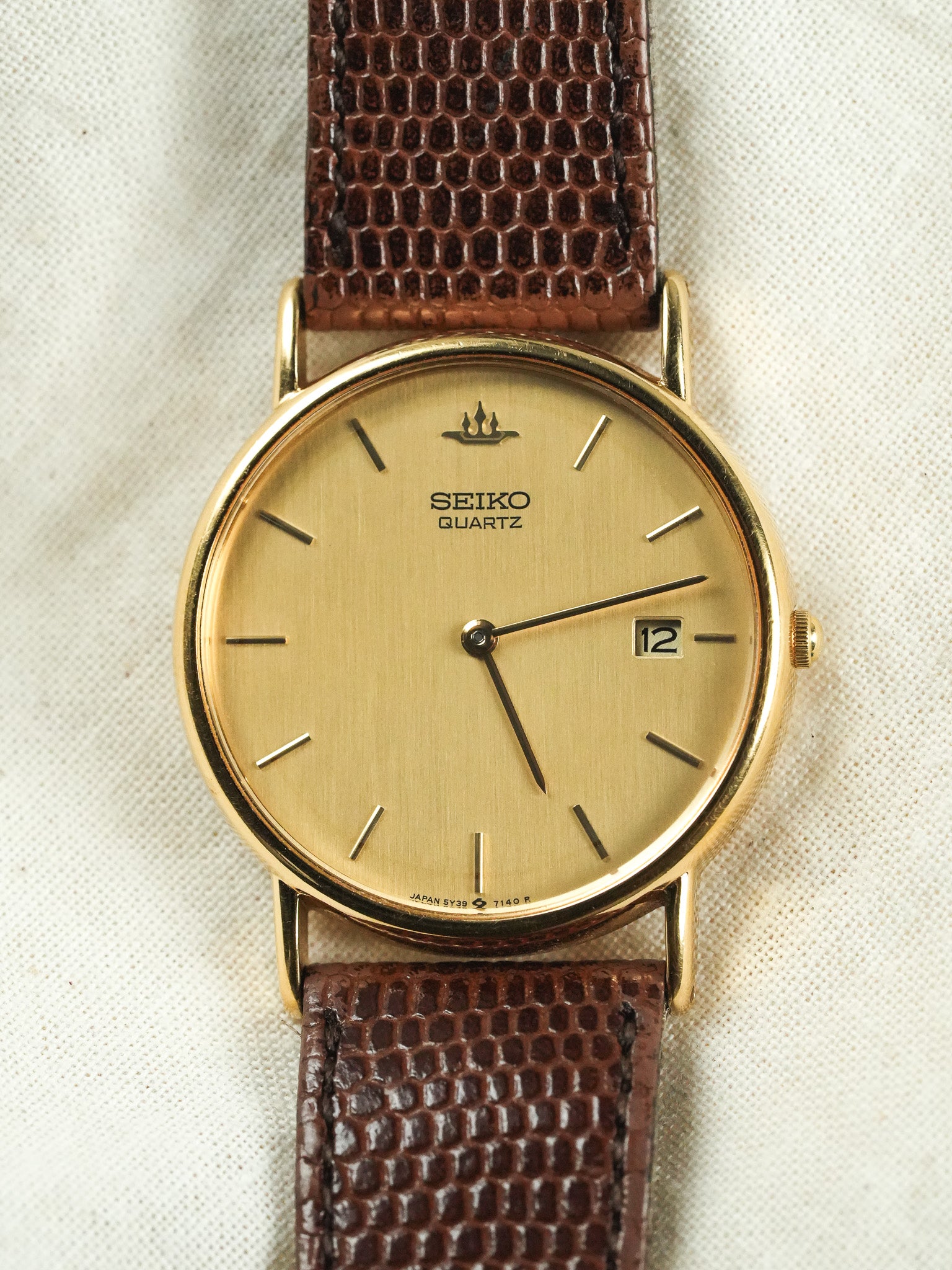 Seiko - Montre habillée Ronde Or Date - 1991