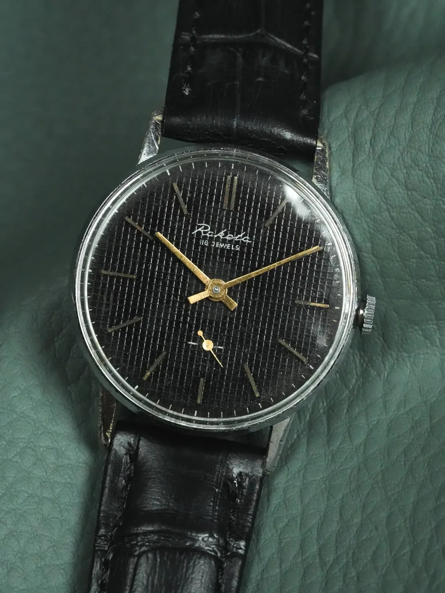 Raketa - Black Honeycomb sub-second OR - 1960s