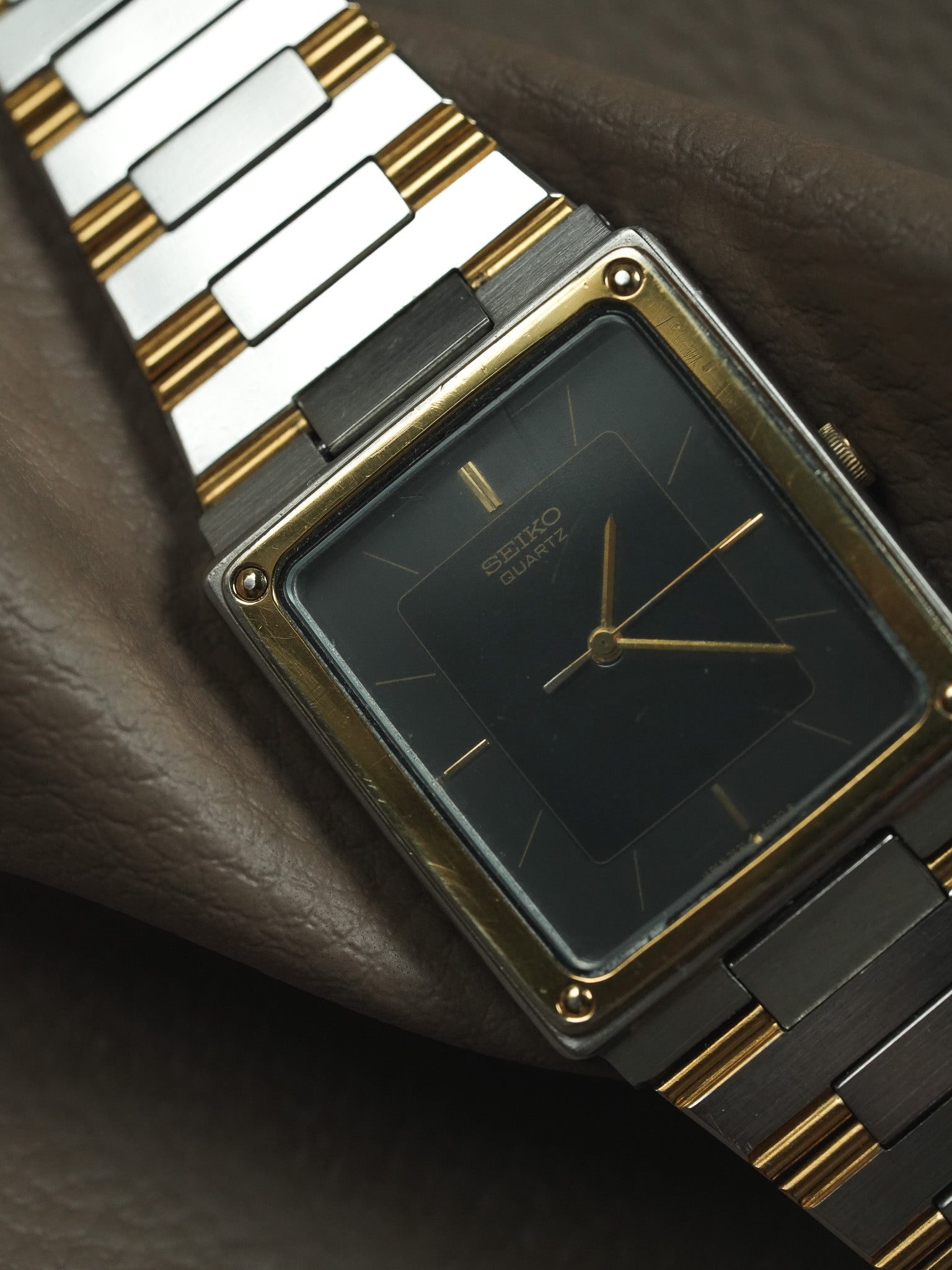 Seiko - Tank acciaio o lunetta avvitata quadrante grigio - 1982