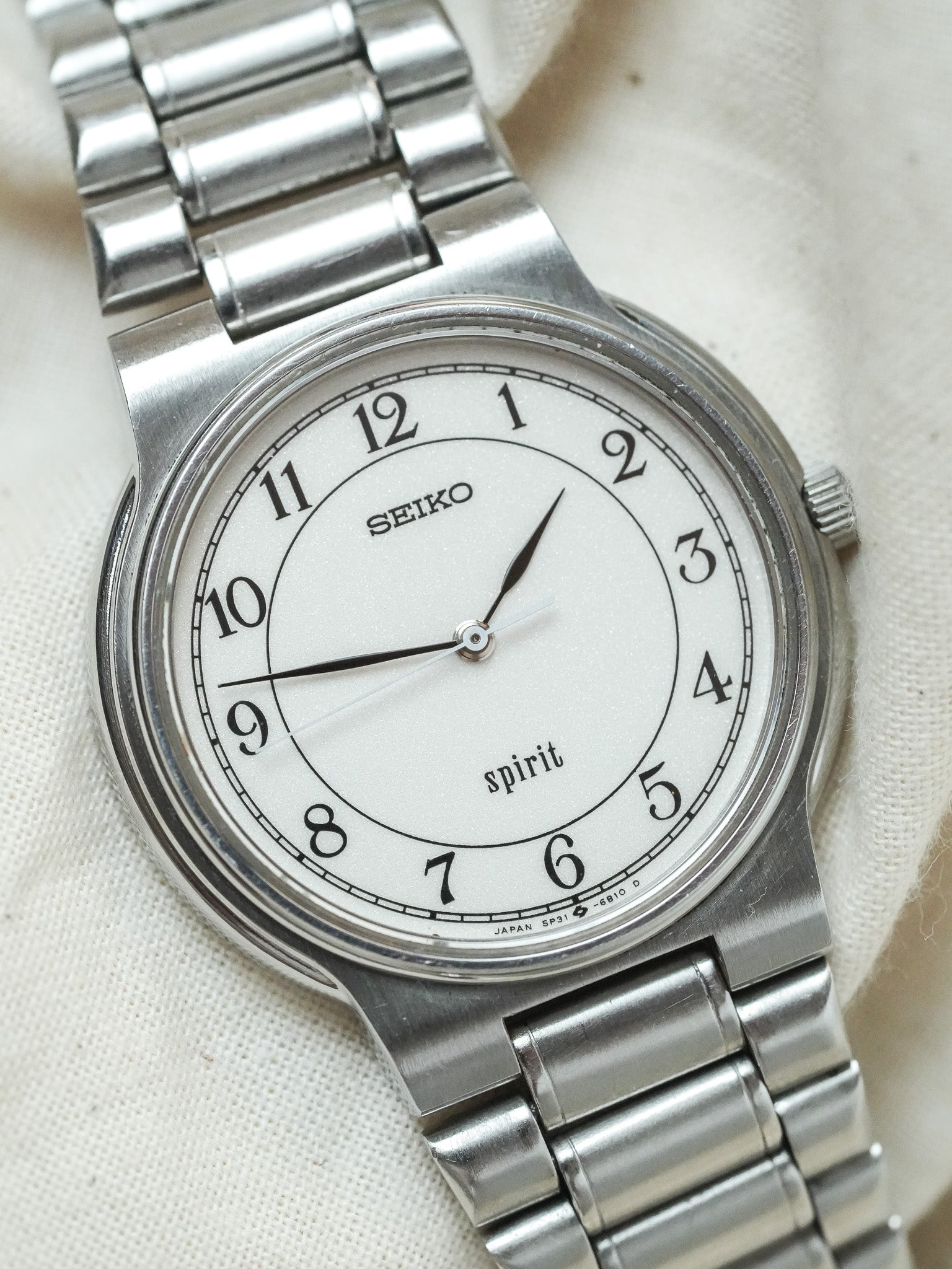 Seiko - Spirit Rond Acier Blanc sablé Chiffres Arabes Bracelet acier - 1987
