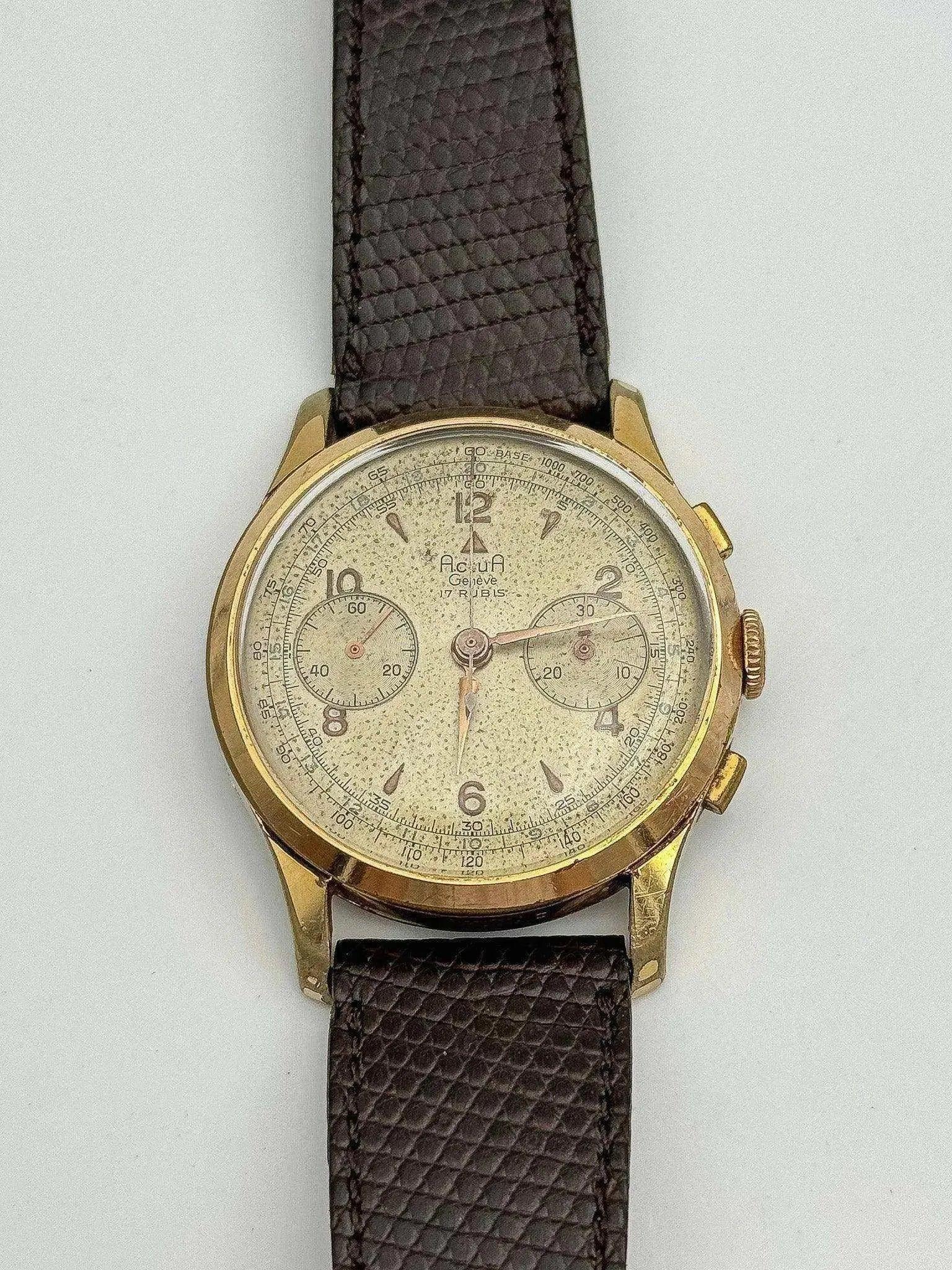 Actua Genève - Chrono Landeron Plaqué or - 1950s - Atelier Victor - Vintage Shop