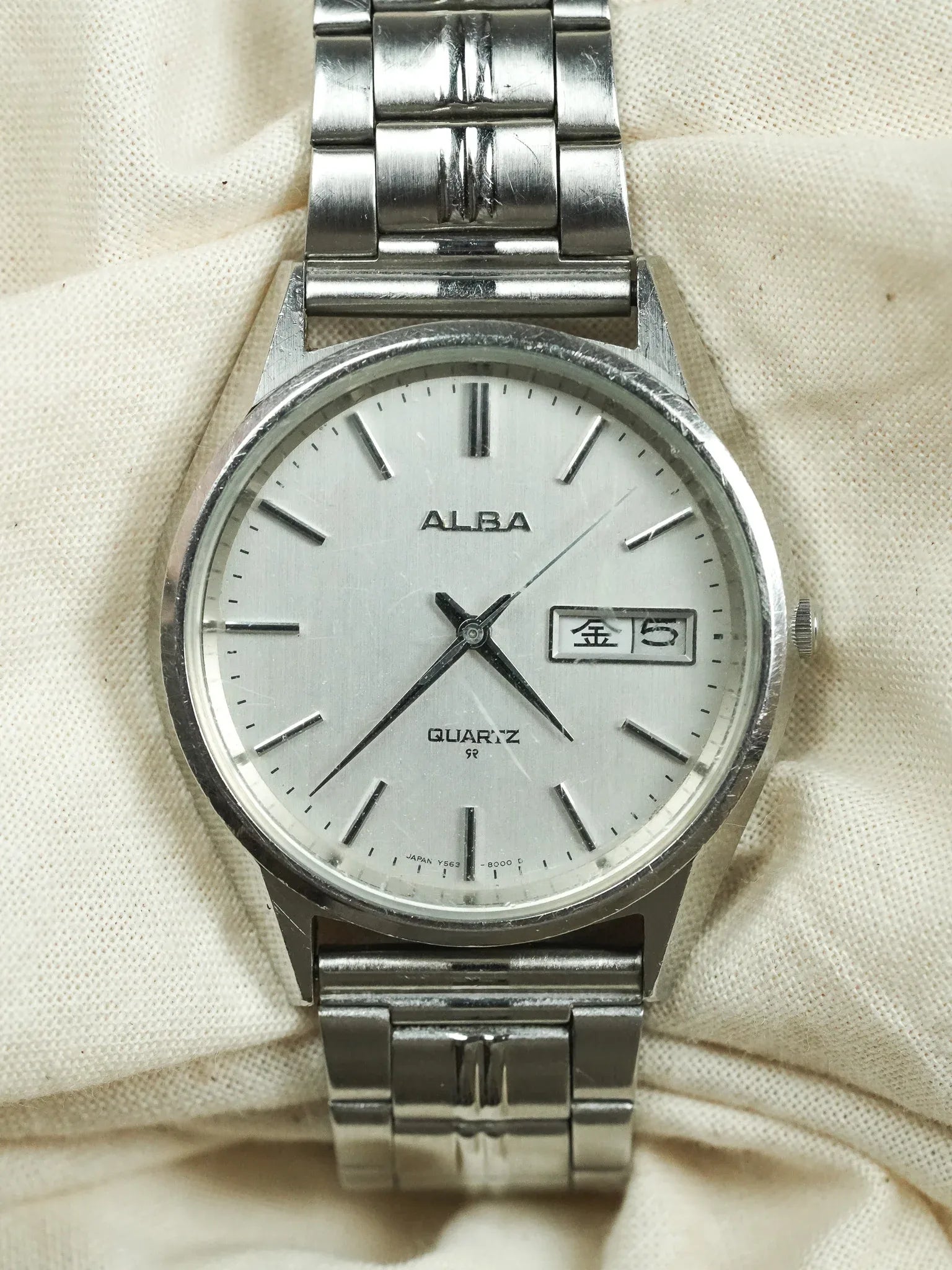 Alba - Daydate cadran blanc acier - 1990s - Atelier Victor