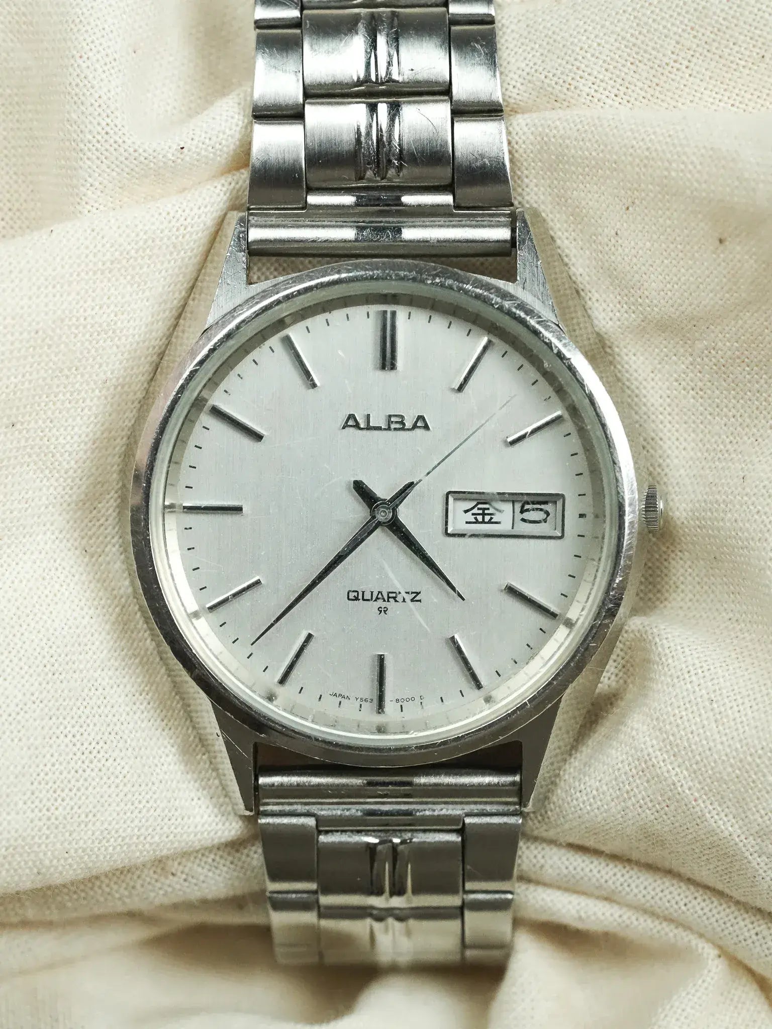 Alba - Daydate cadran blanc acier - 1990s - Atelier Victor