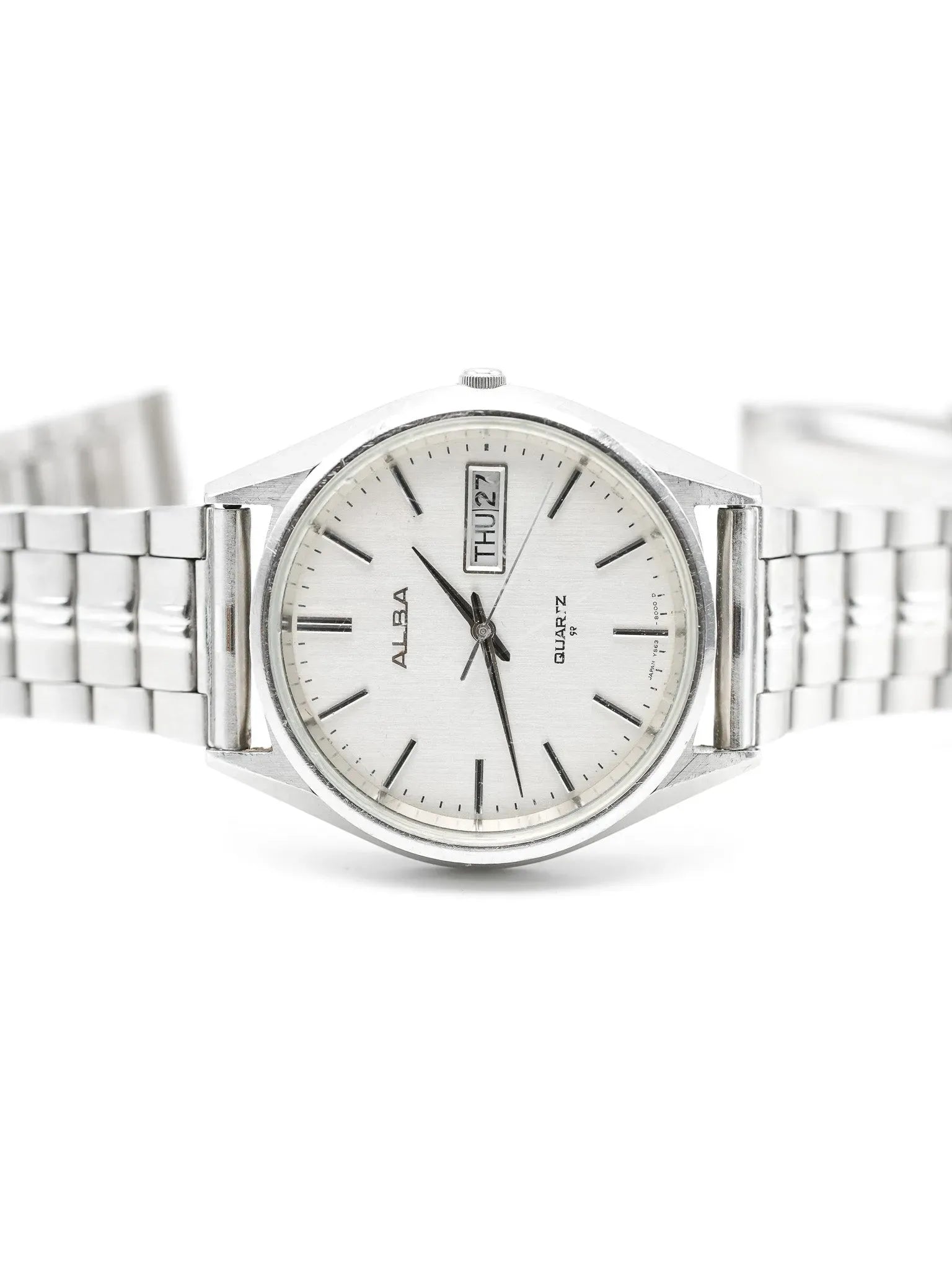 Alba - Daydate cadran blanc acier - 1990s - Atelier Victor