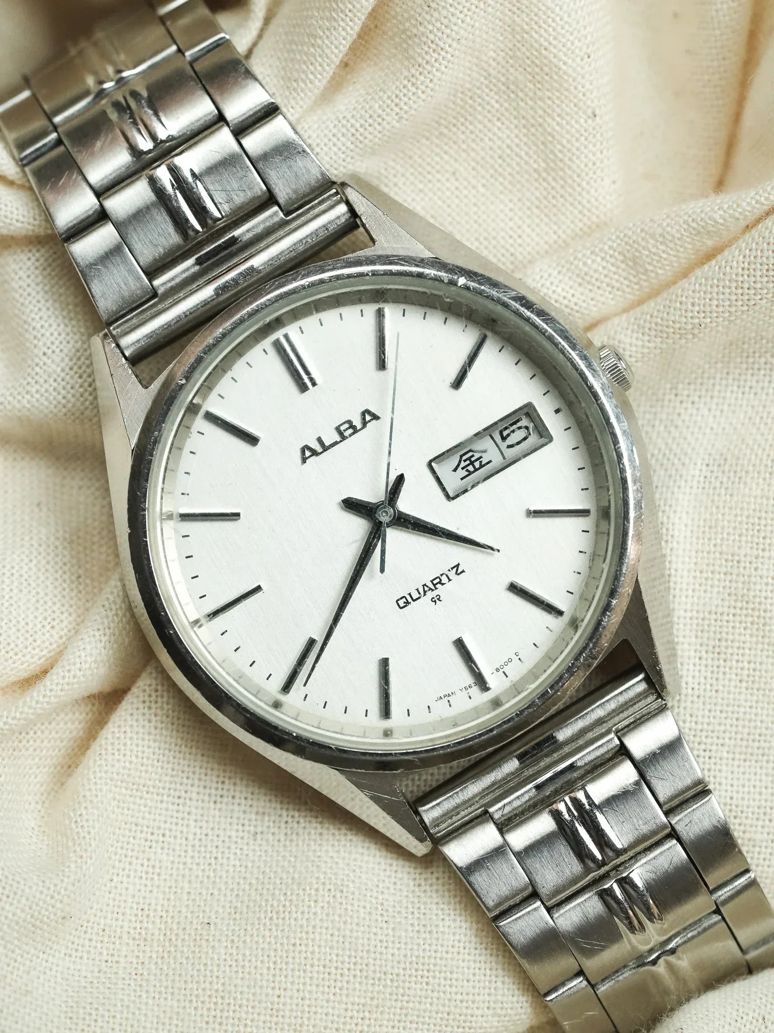 Alba - Daydate cadran blanc acier - 1990s - Atelier Victor