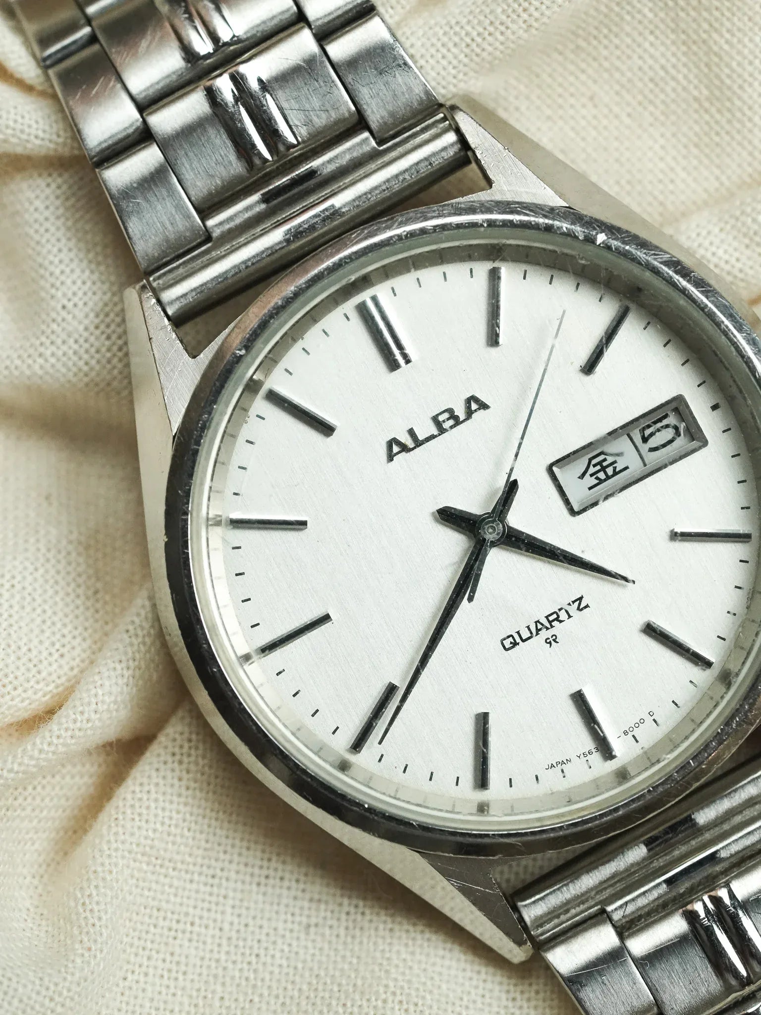 Alba - Daydate cadran blanc acier - 1990s - Atelier Victor