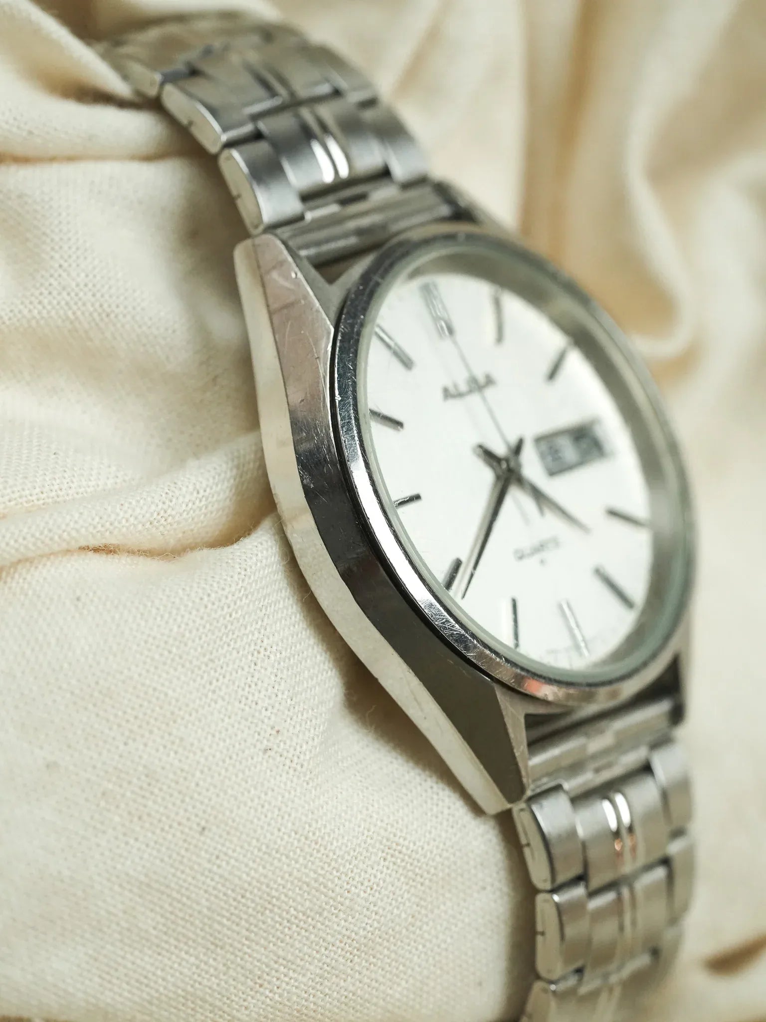 Alba - Daydate cadran blanc acier - 1990s - Atelier Victor