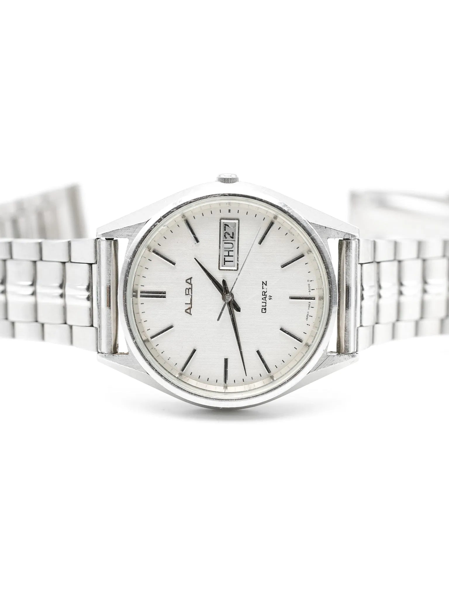 Alba - Daydate cadran blanc acier - 1990s - Atelier Victor - Vintage Shop
