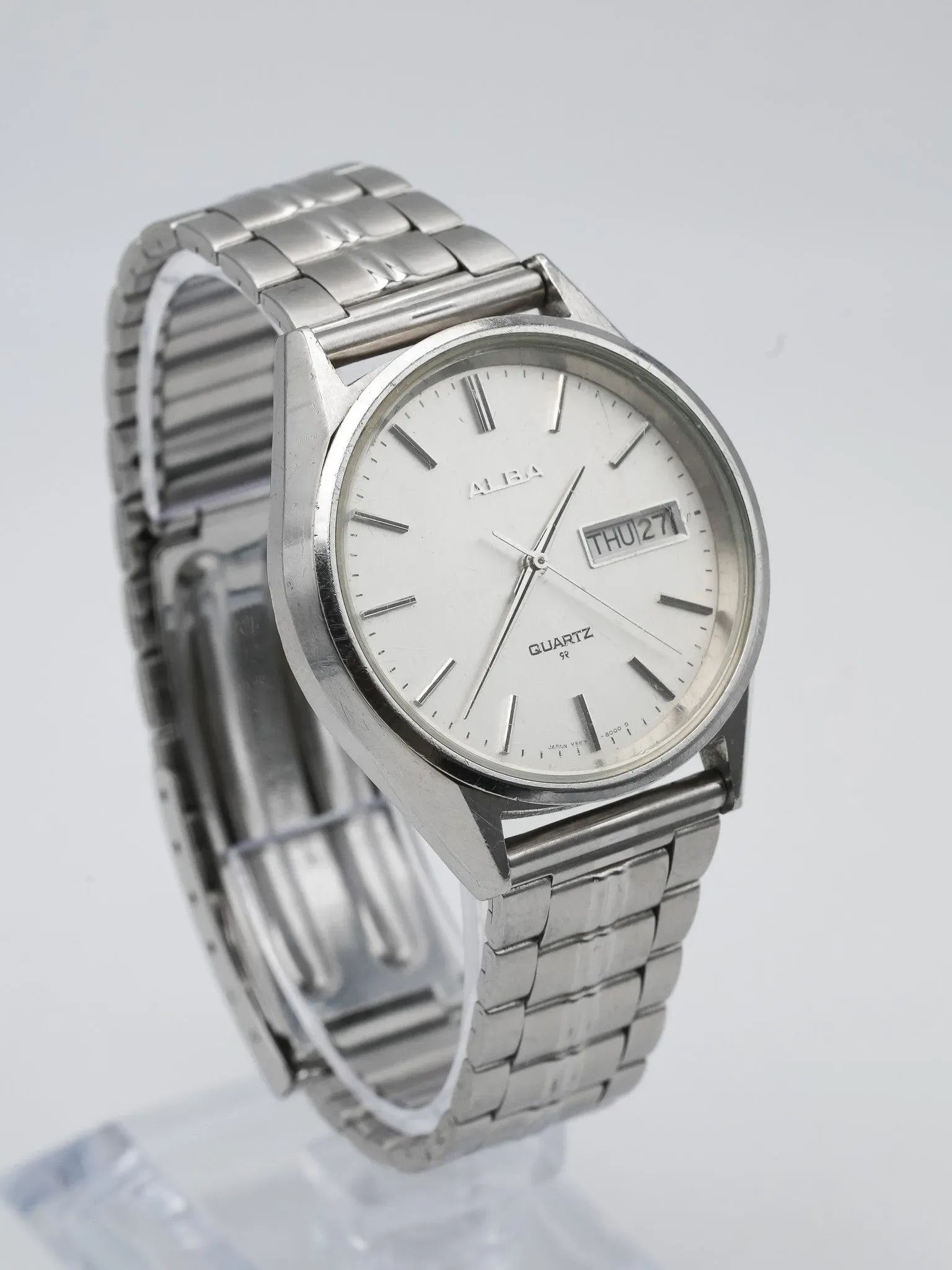 Alba - Daydate cadran blanc acier - 1990s - Atelier Victor - Vintage Shop