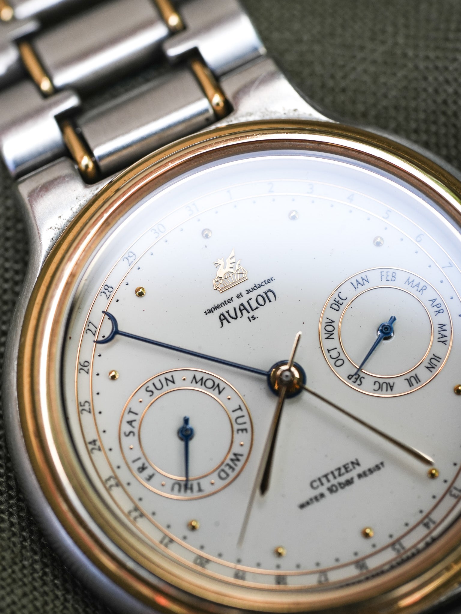 Avalon x Citizen - Triple Calendar Acier Or - 1980s - Atelier Victor - Vintage Shop