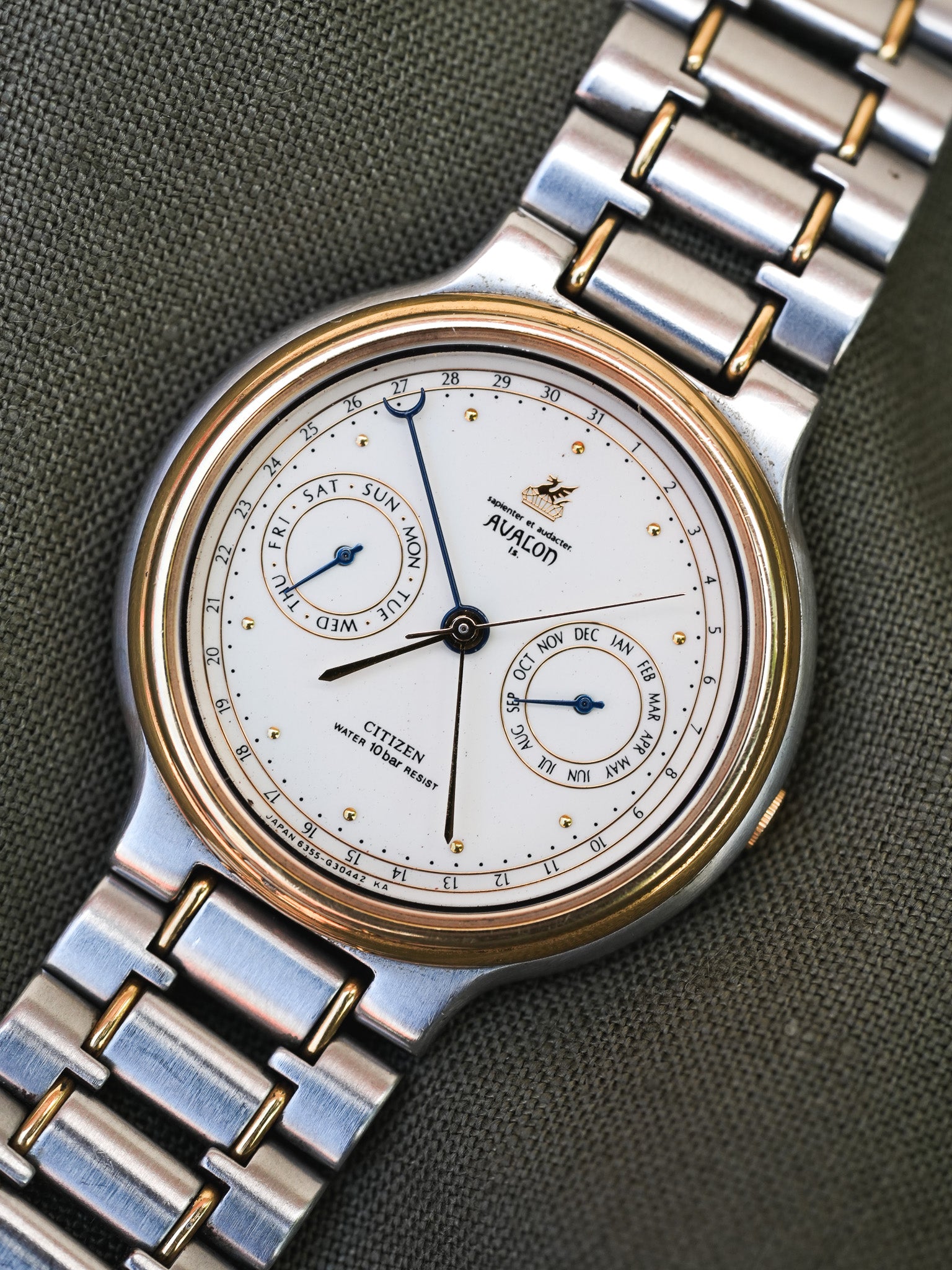 Avalon x Citizen - Triple Calendar Acier Or - 1980s - Atelier Victor - Vintage Shop