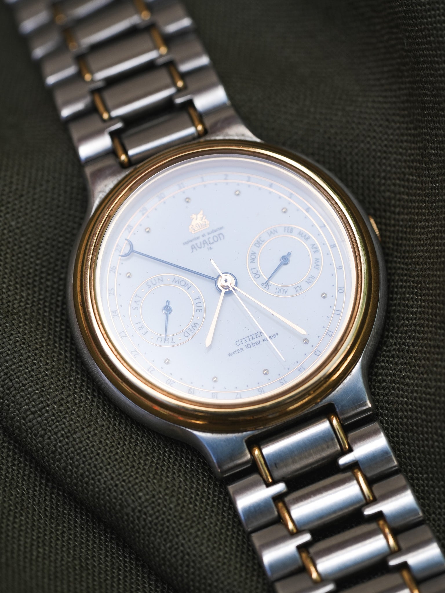 Avalon x Citizen - Triple Calendar Acier Or - 1980s - Atelier Victor - Vintage Shop