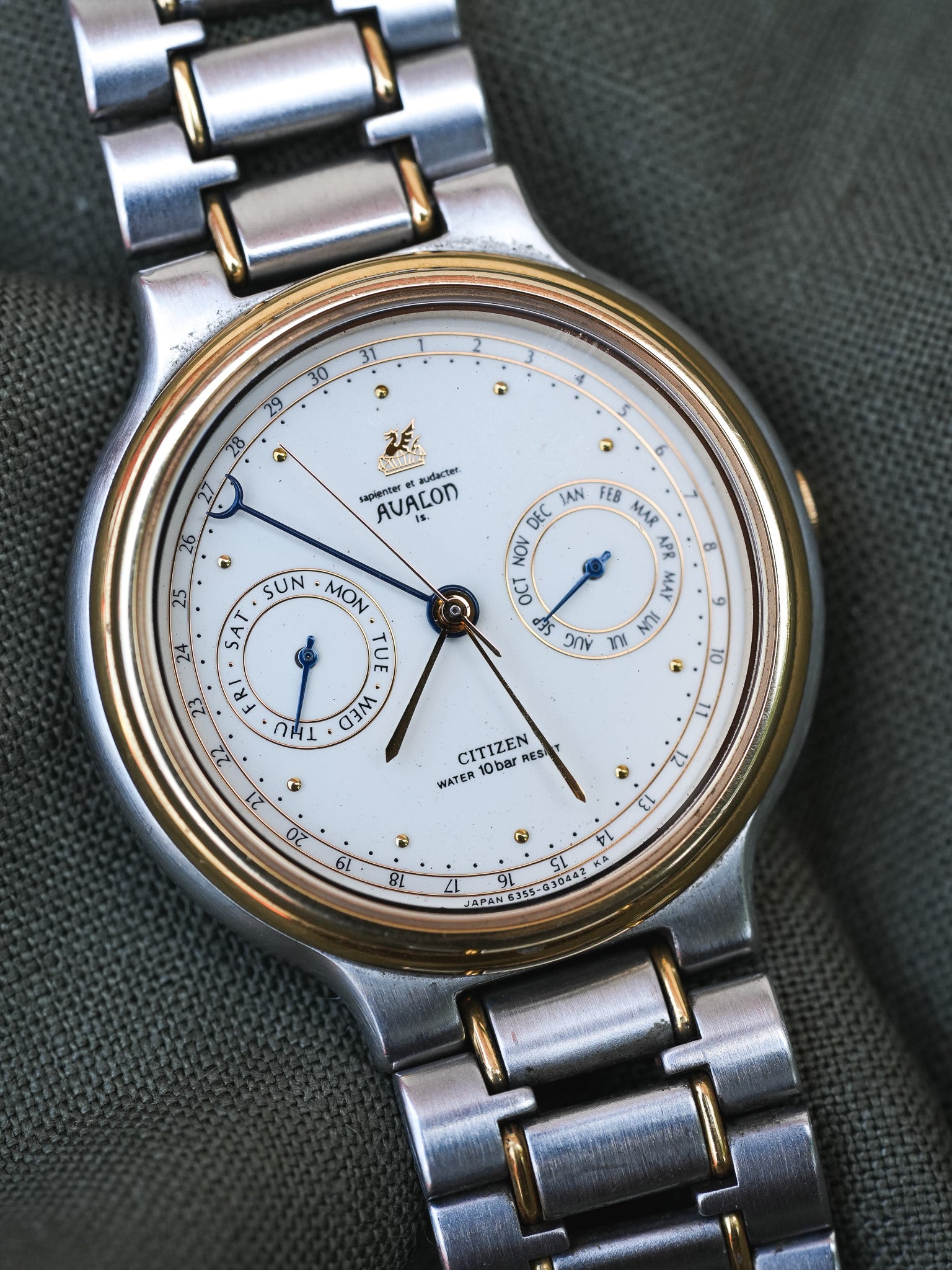 Avalon x Citizen - Triple Calendar Acier Or - 1980s - Atelier Victor - Vintage Shop