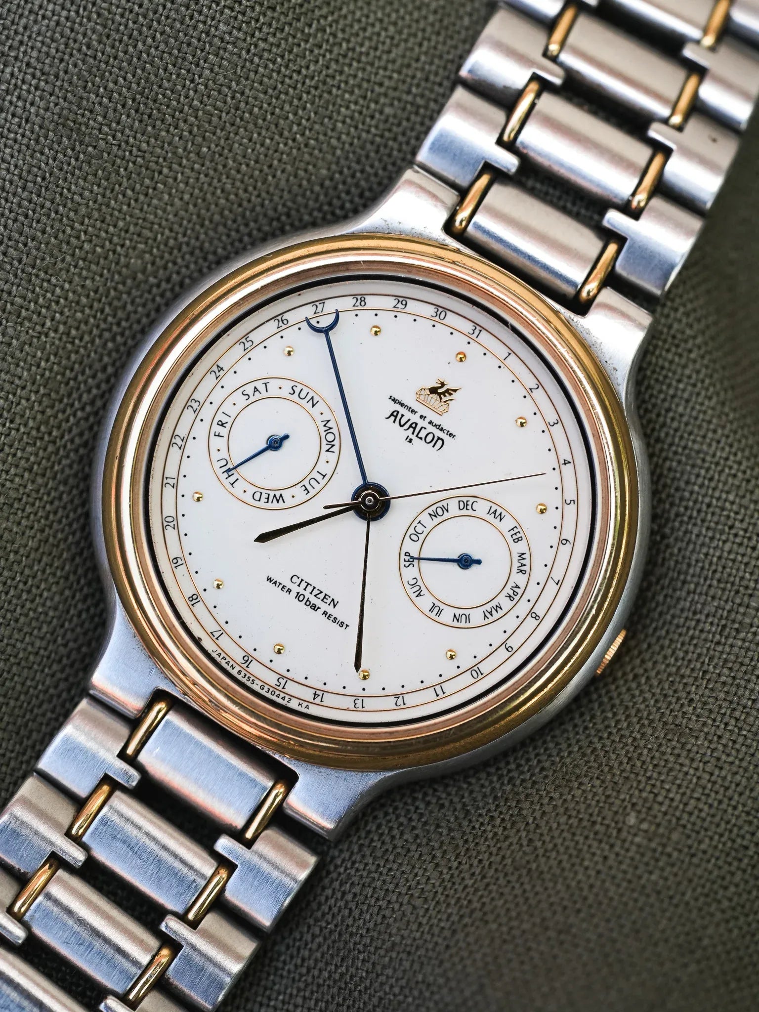 Avalon x Citizen - Triple Calendar Acier Or - 1980s - Atelier Victor - Vintage Shop