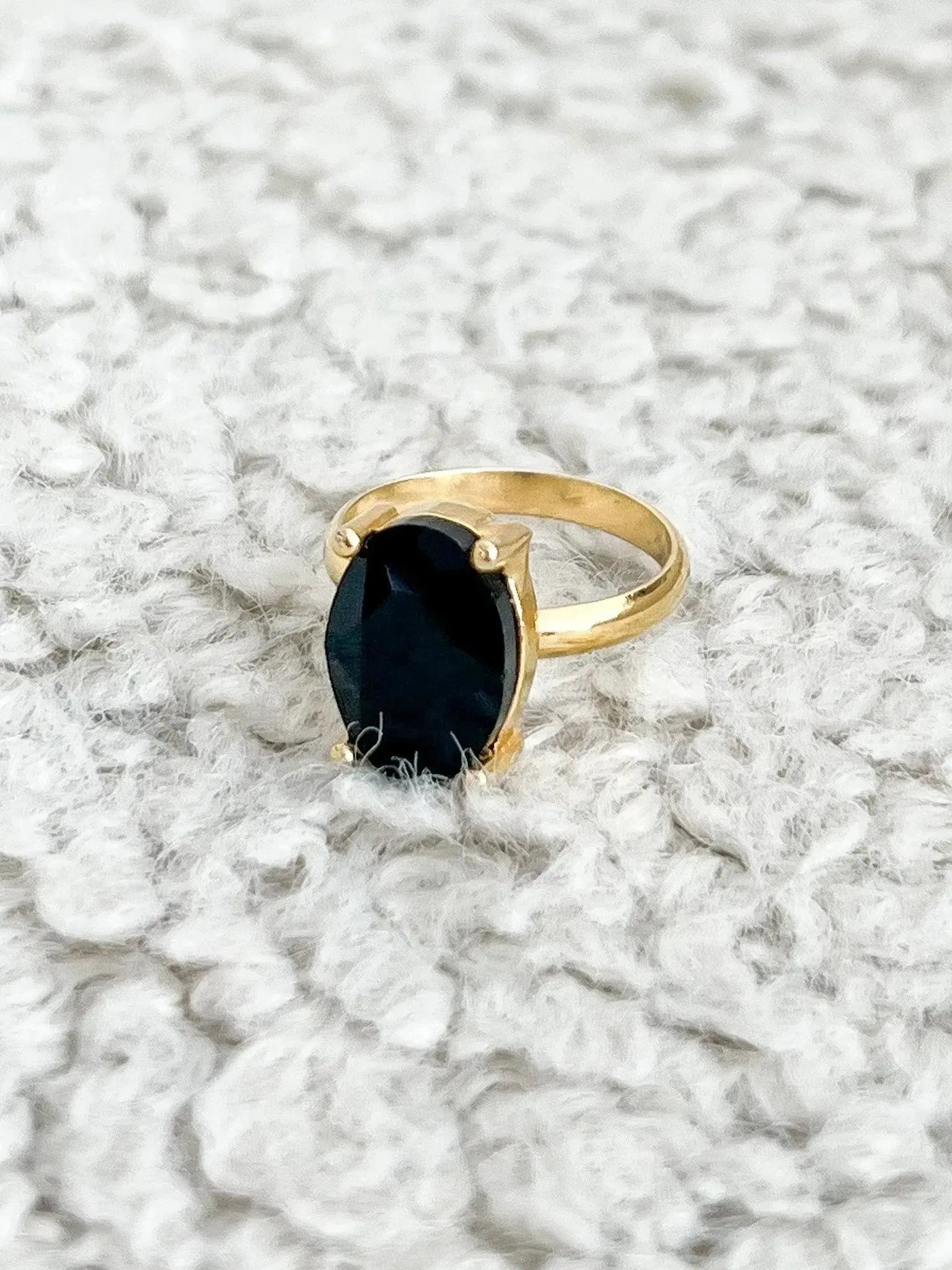 Bague - Onyx Ovale Plaqué Or - Atelier Victor