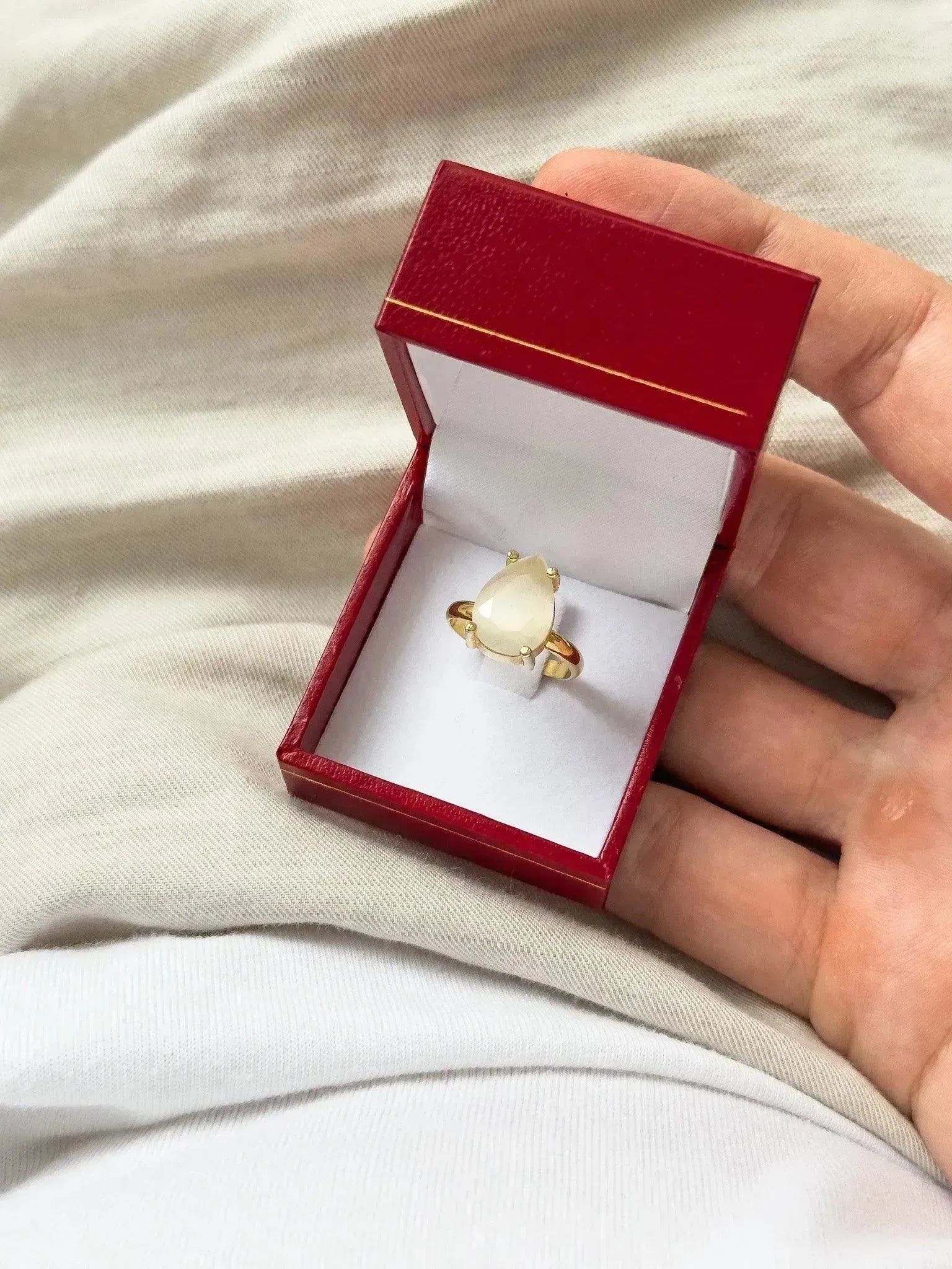 Bague - Opale Poire plaqué - Atelier Victor