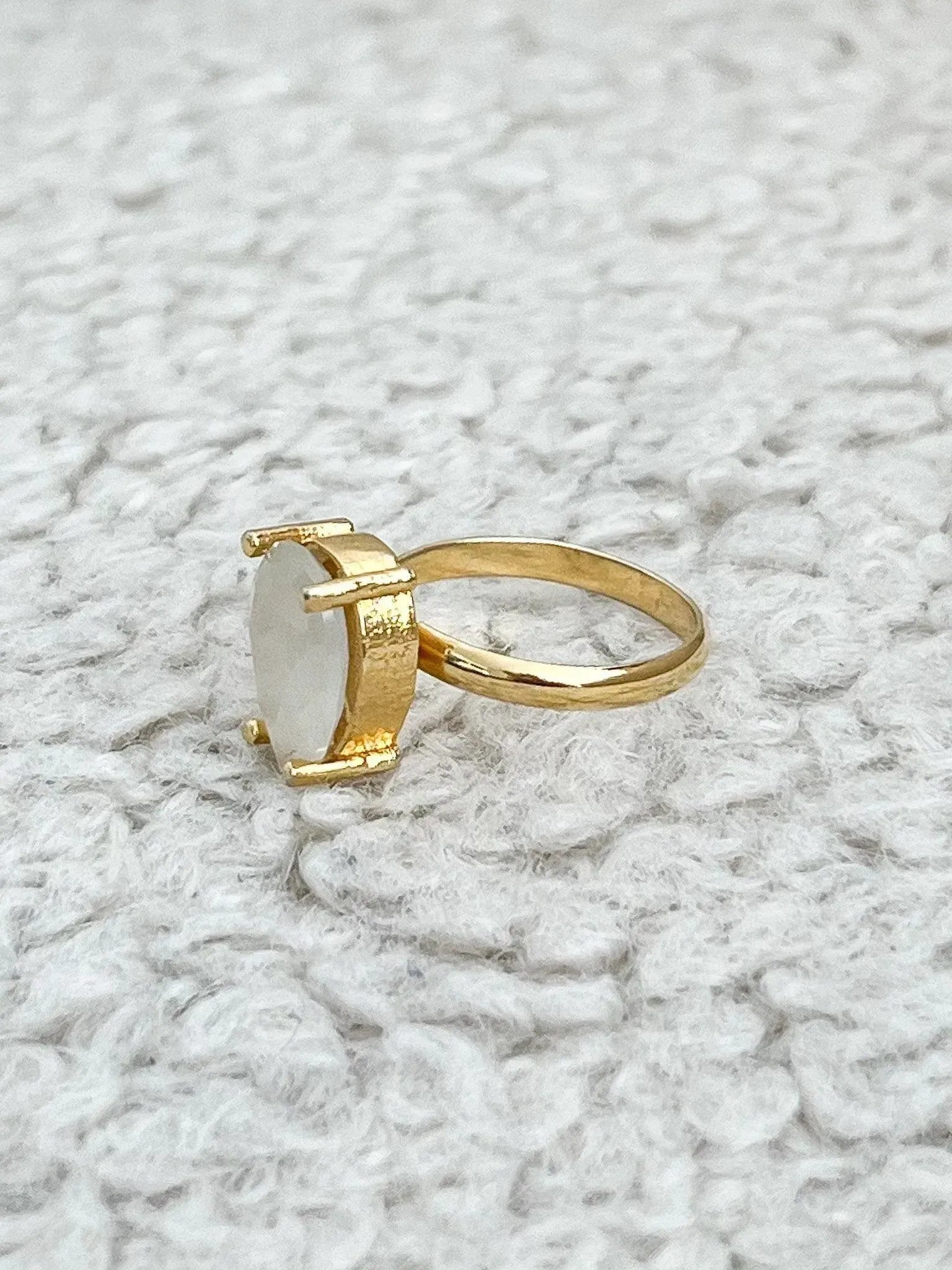 Bague - Opale Poire plaqué - Atelier Victor