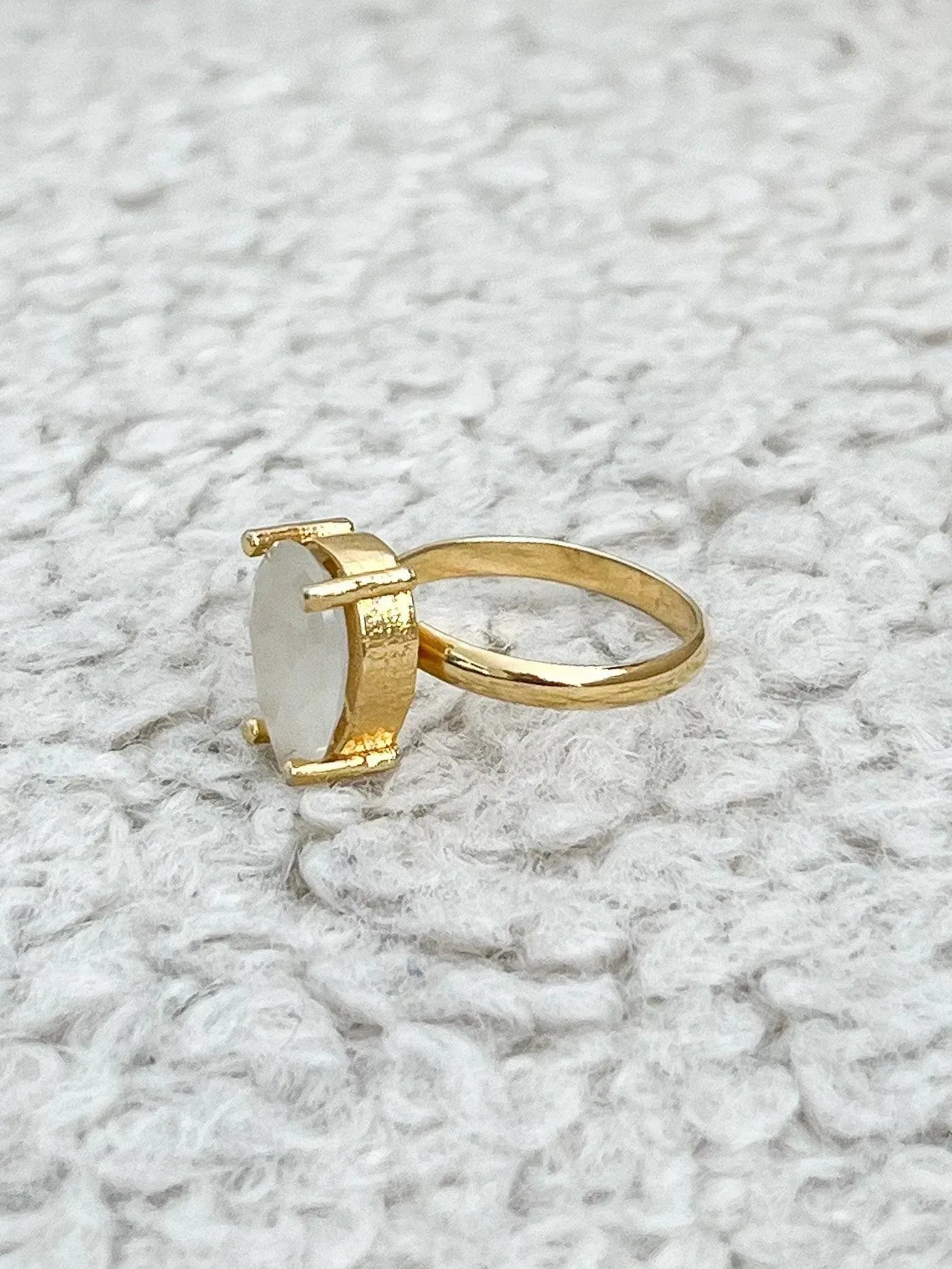 Bague - Opale Poire plaqué - Atelier Victor