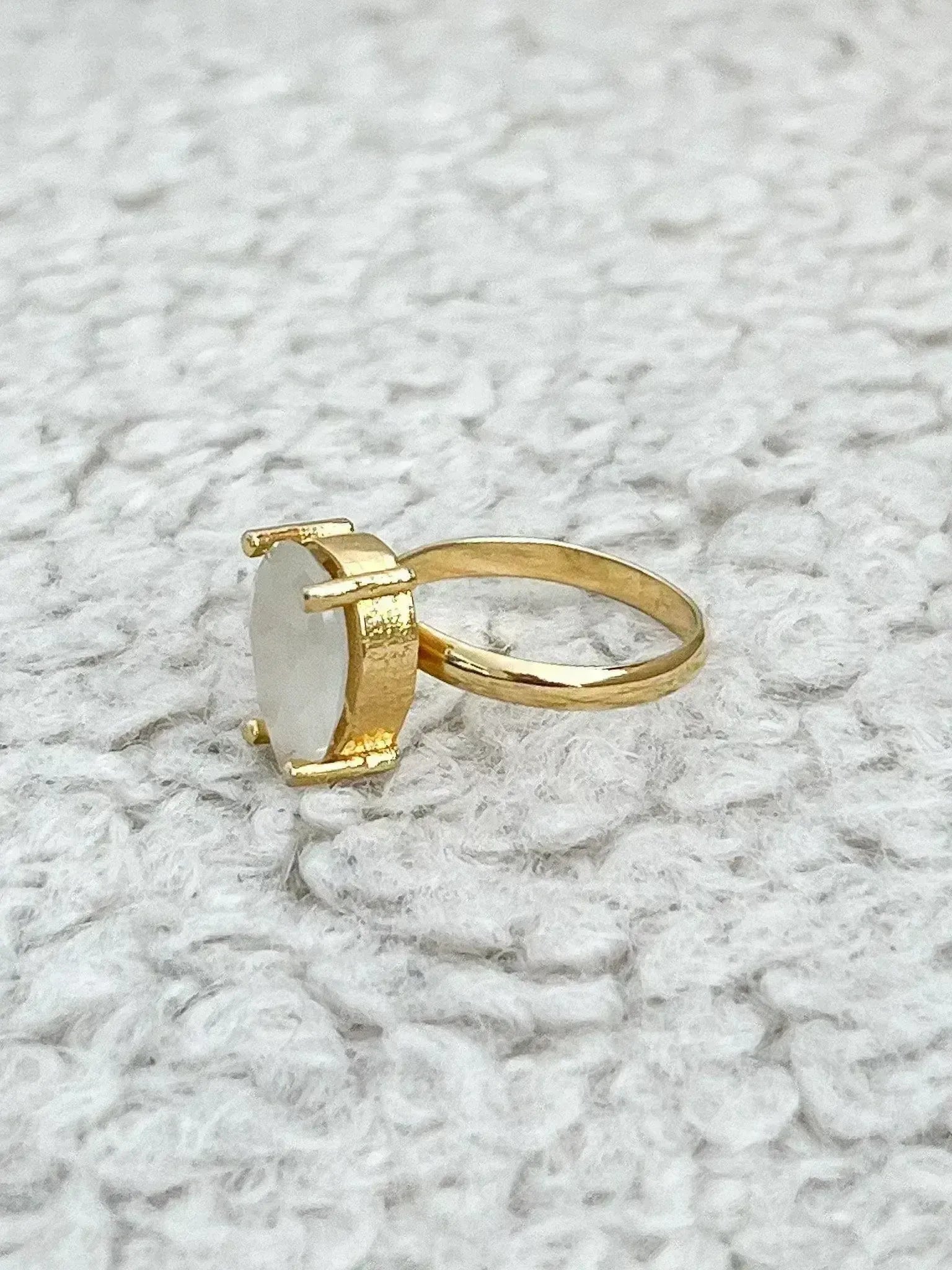 Bague - Opale Poire plaqué - Atelier Victor