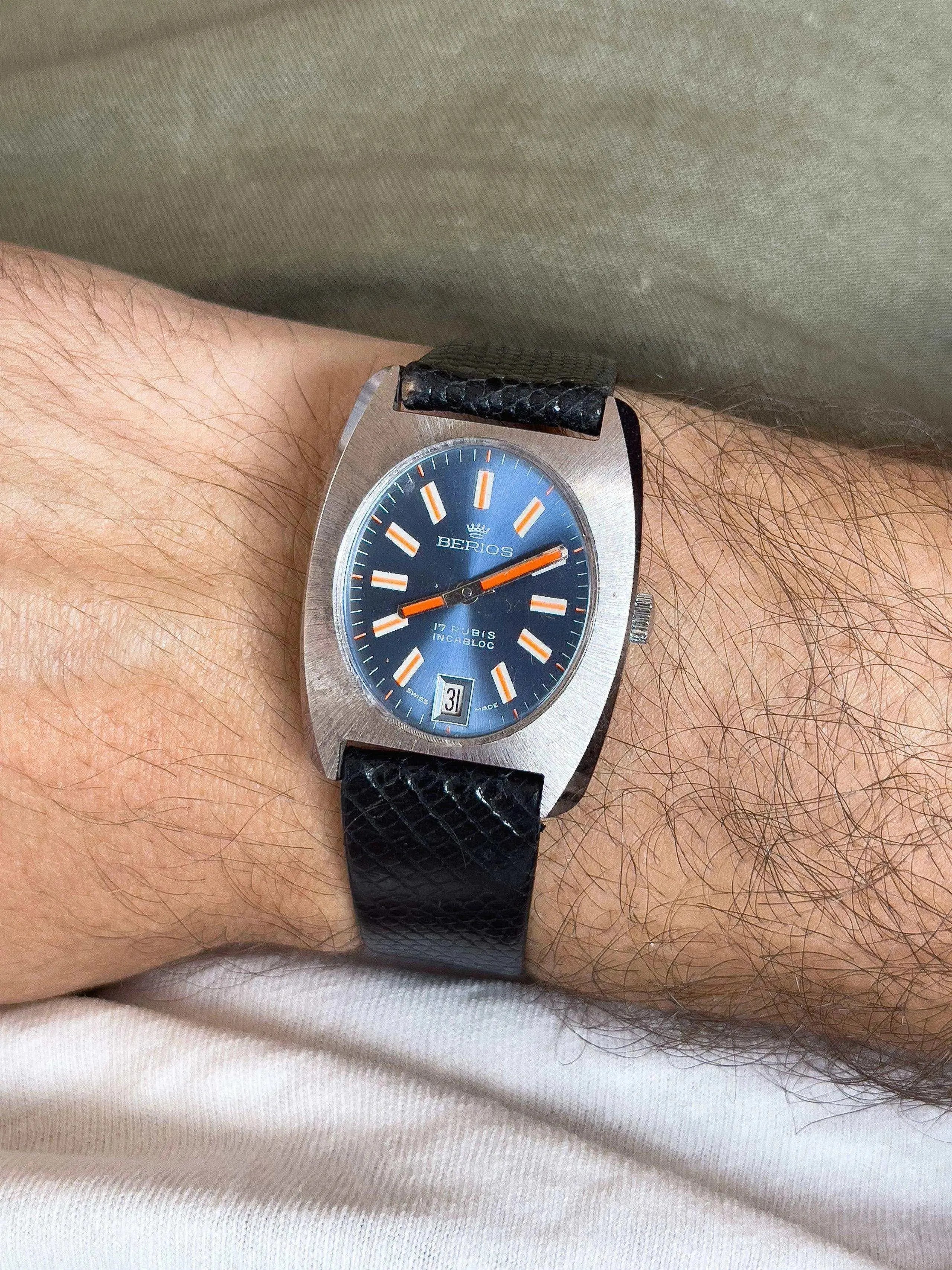 Berios - Blue Orange - 1980s - Atelier Victor Paris - Vintage Watch Shop Dubai