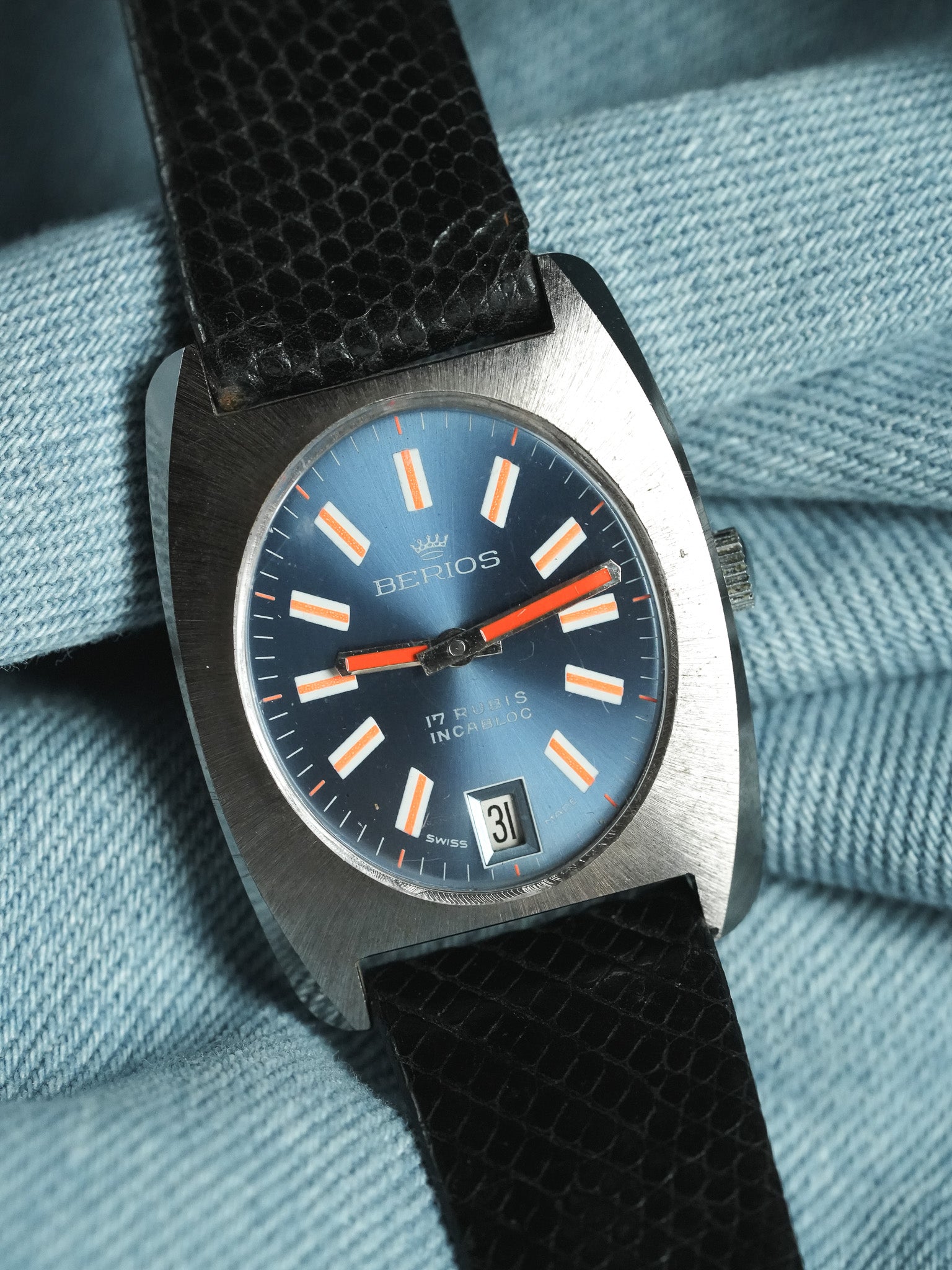 Berios - Tonneau Blue Orange - NOS - 1980s - Atelier Victor - Vintage Shop