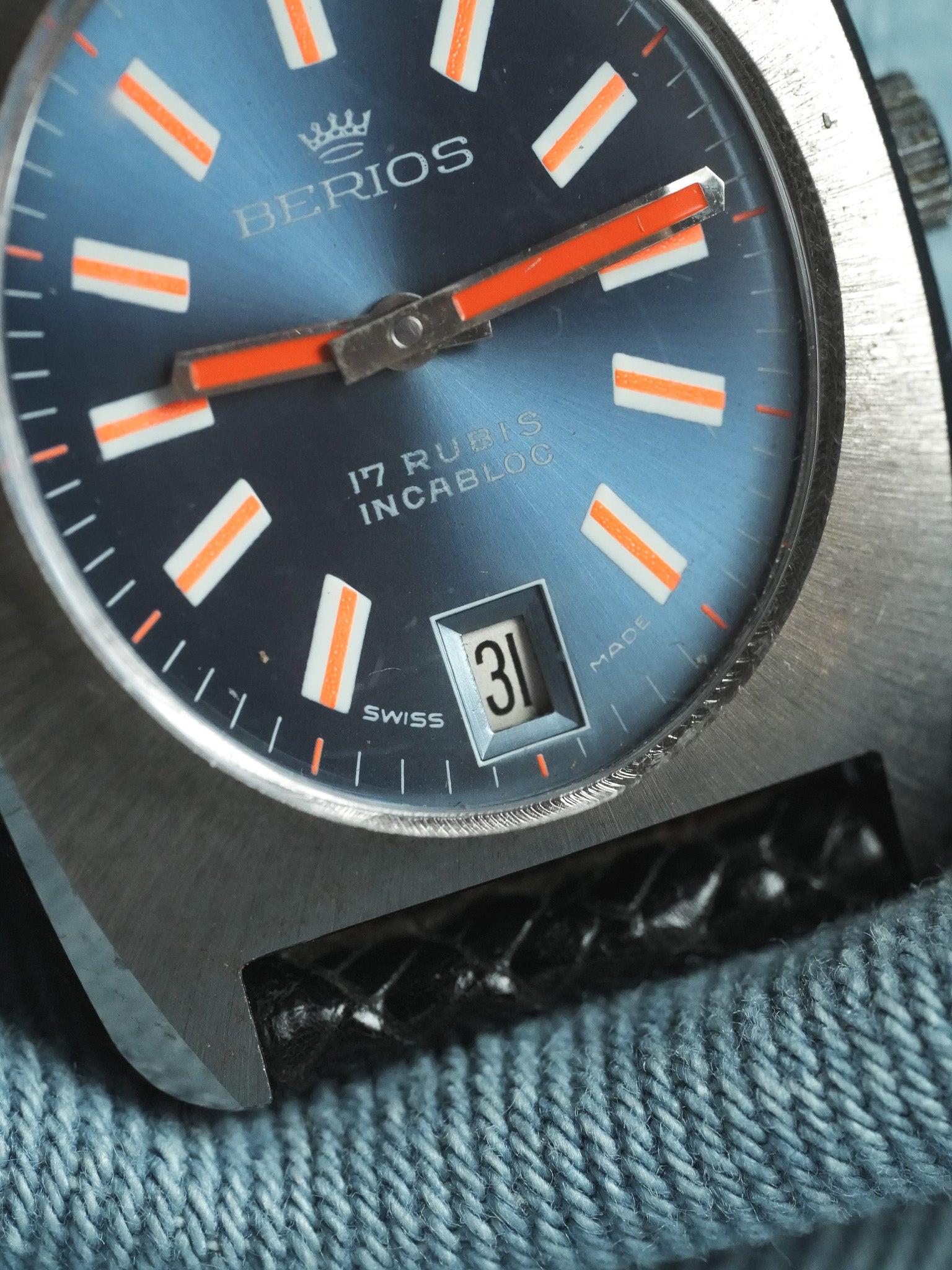 Berios - Tonneau Blue Orange - NOS - 1980s - Atelier Victor - Vintage Shop