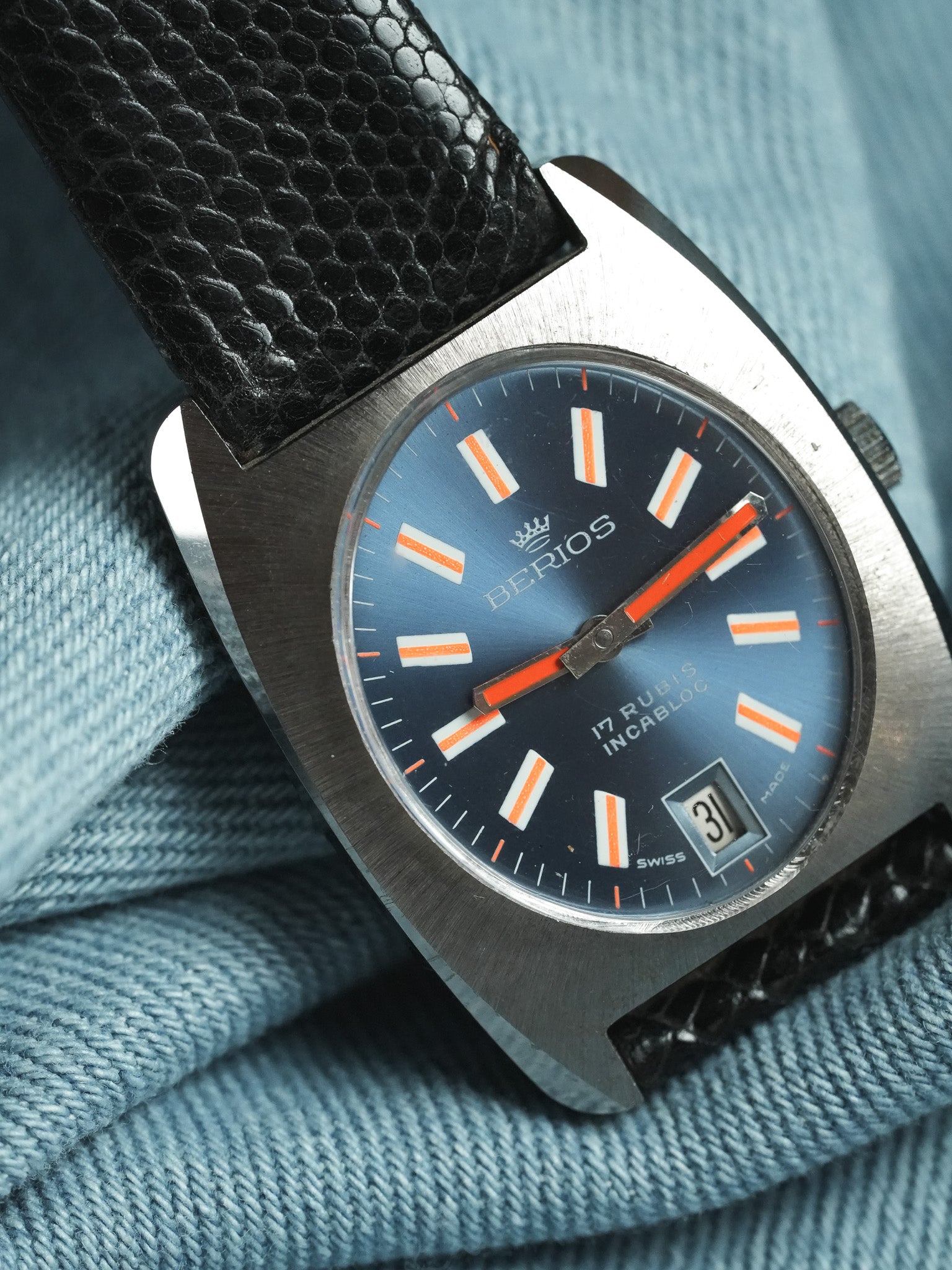 Berios - Tonneau Blue Orange - NOS - 1980s - Atelier Victor - Vintage Shop