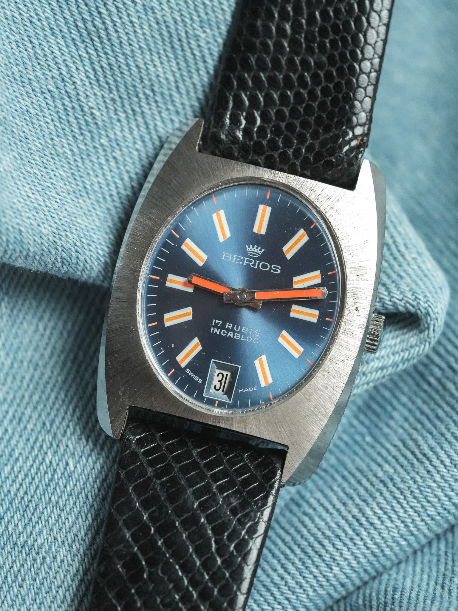Berios - Tonneau Blue Orange - NOS - 1980s - Atelier Victor - Vintage Shop
