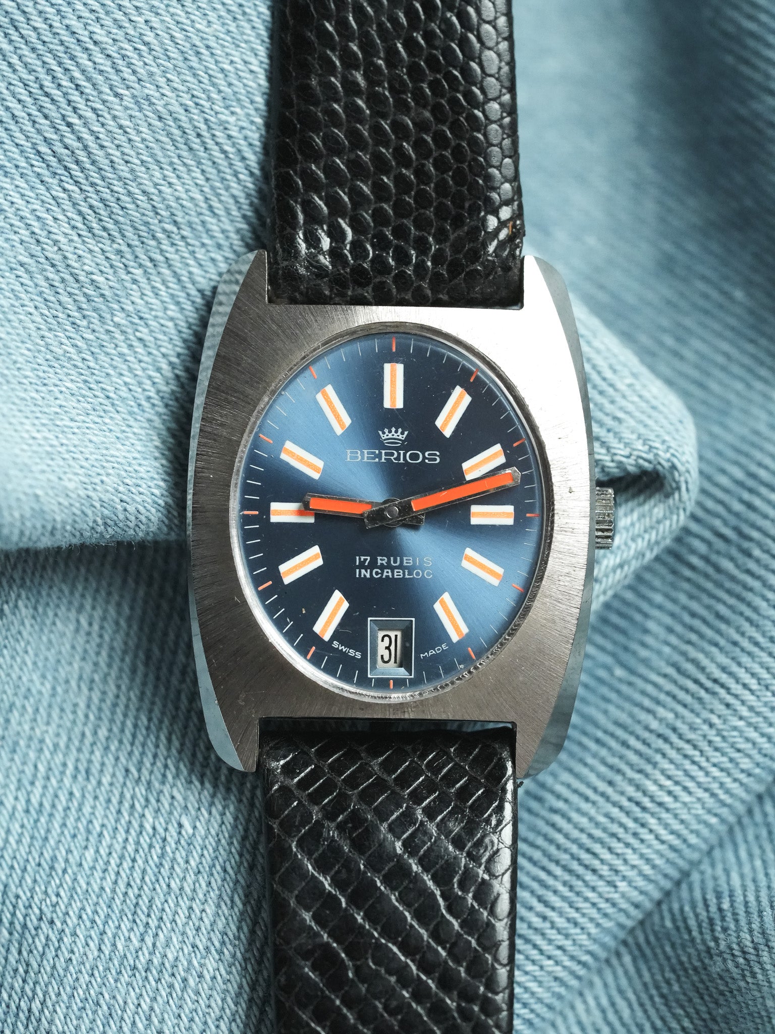 Berios - Tonneau Blue Orange - NOS - 1980s - Atelier Victor - Vintage Shop