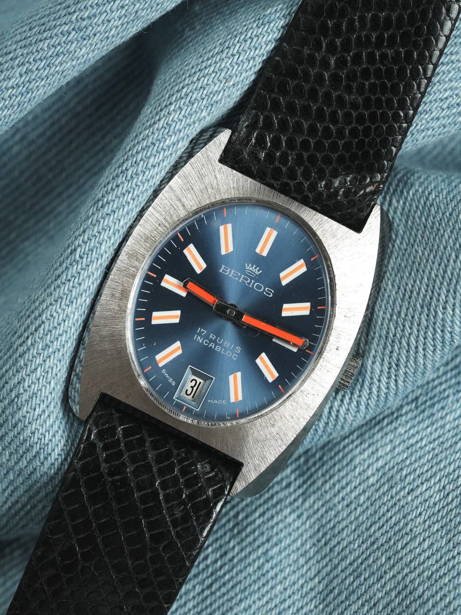 Berios - Tonneau Blue Orange - NOS - 1980s - Atelier Victor - Vintage Shop