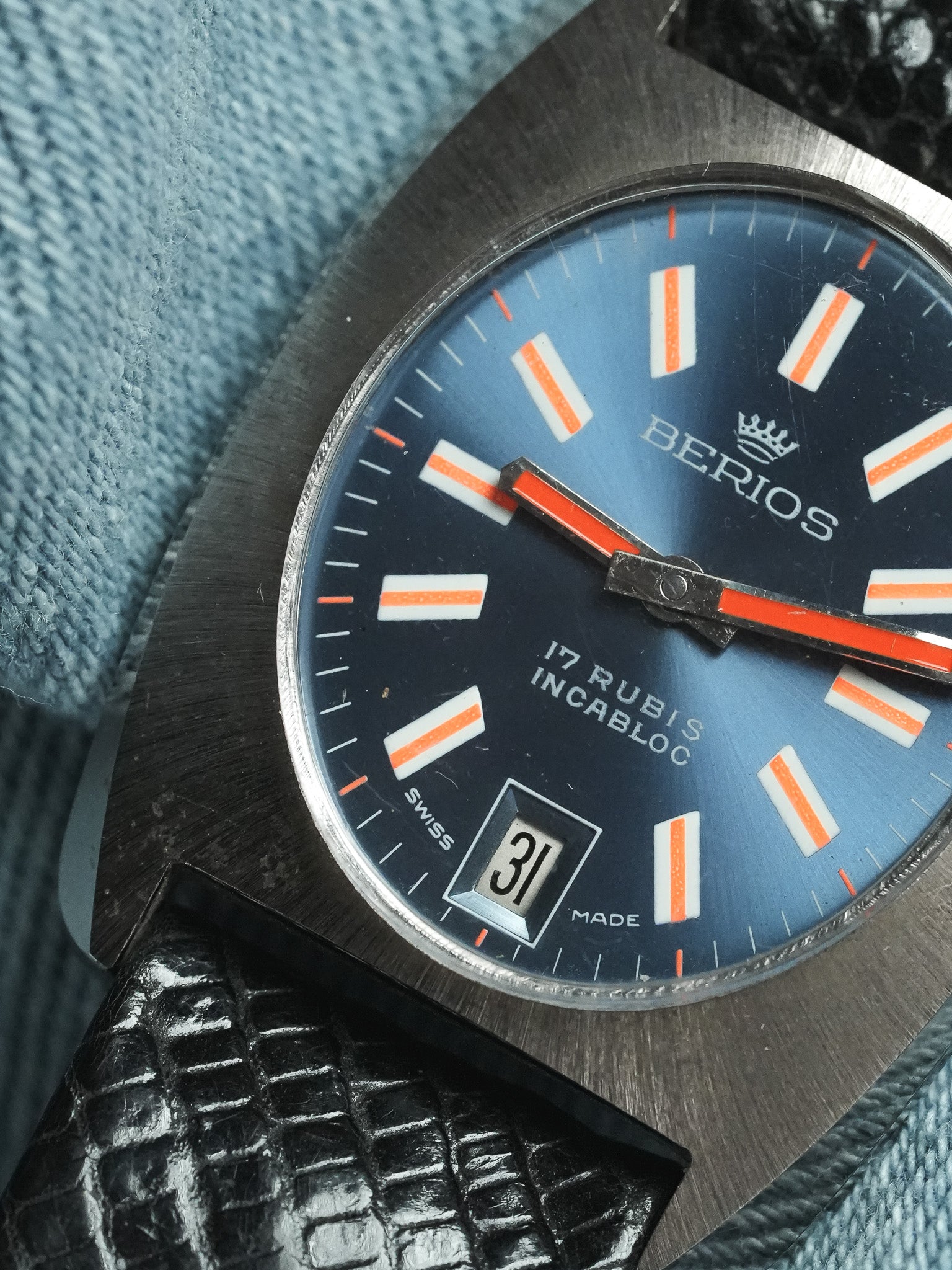 Berios - Tonneau Blue Orange - NOS - 1980s - Atelier Victor - Vintage Shop